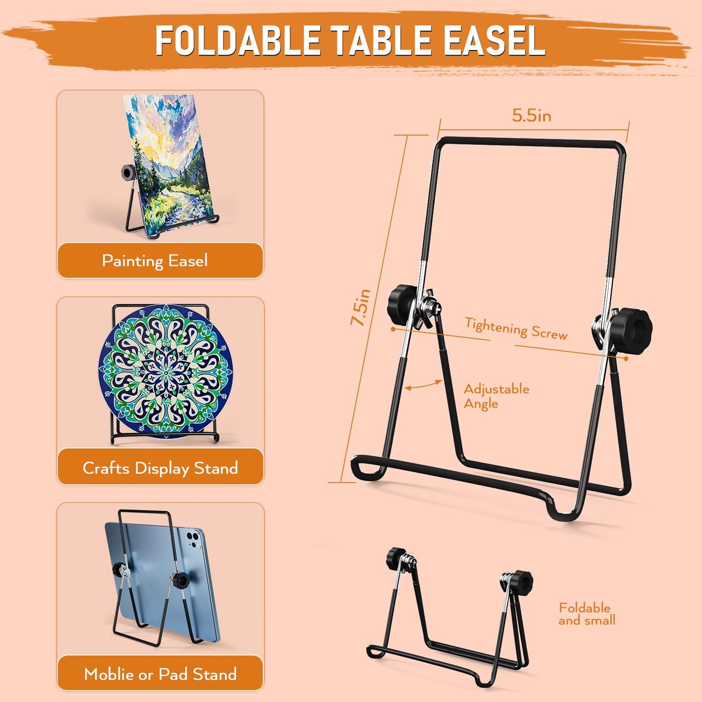 Nicpro 68PCS Acrylic Paint Canvas Set for Adults & Fluid Art Painting Supplies Kit with 24(0.4/OZ) Paints,Table Easel,8 Canvas Panels,12 Brushes,Paper Pad,Cleaning Cup,Sponge,Palette for Artist Beginner