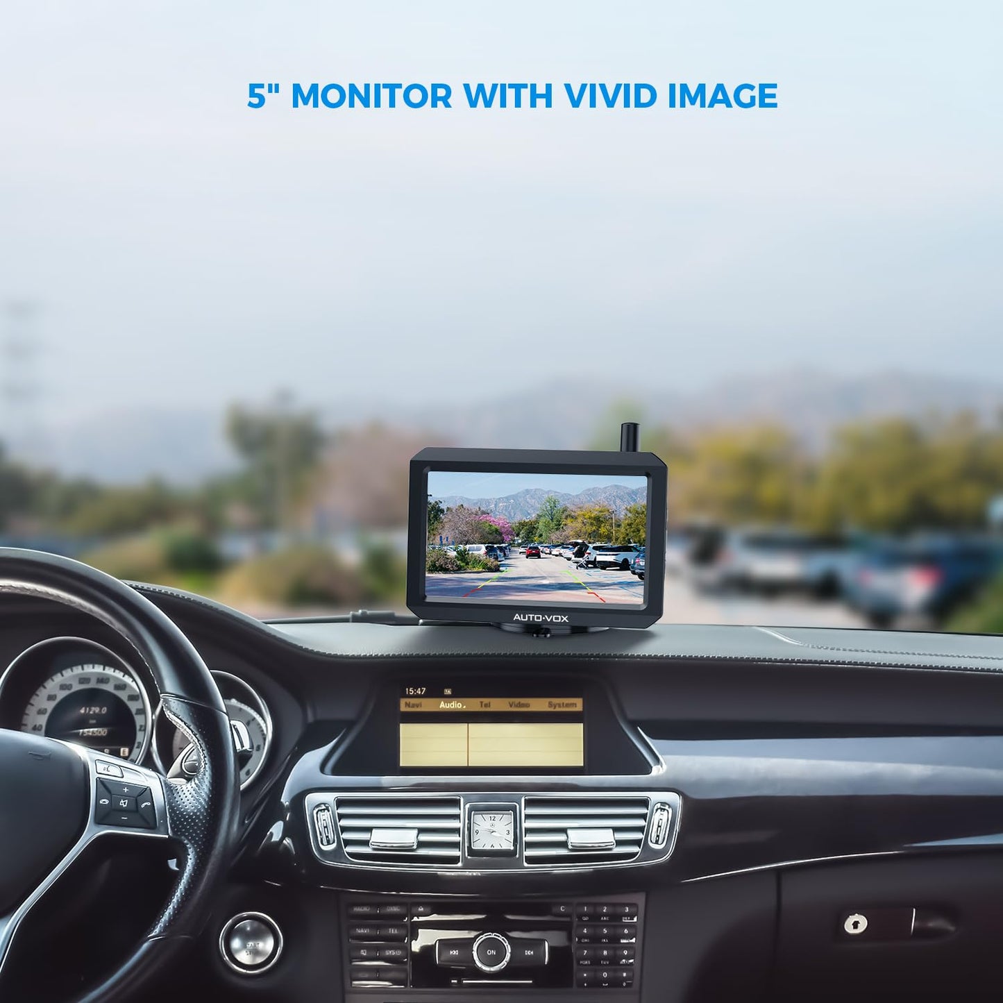 AUTO-VOX Wireless Backup Camera W7-5" Monitor Stable Digital Signal Back Up Camera for Car, Pickup, SUV, Van, Truck - Easy Install Rear View Camera with Night Vision & Waterproof & DIY Guide Lines