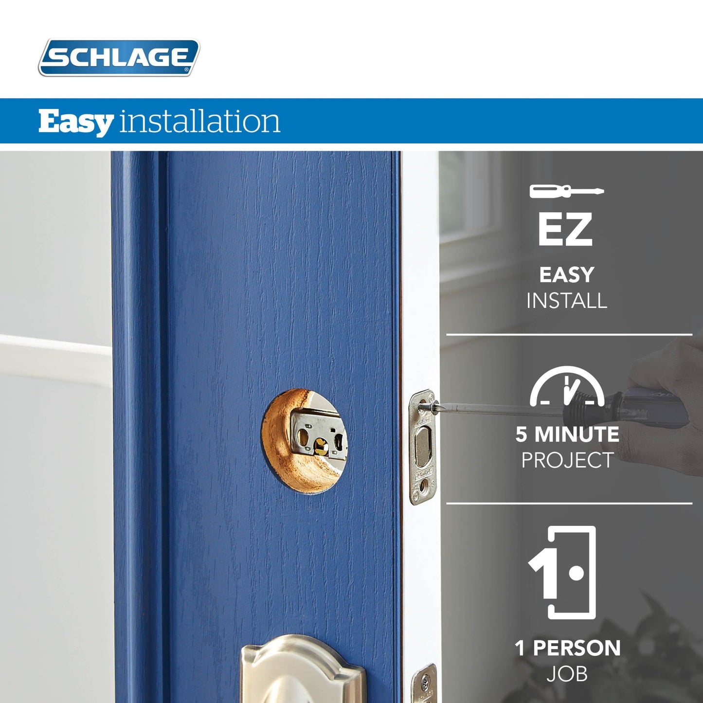 Schlage FB50N V GEO 716 B60 Single Cylinder Deadbolt and F51 Keyed Entry Georgian Knob Keyed Alike, Aged Bronze Finish