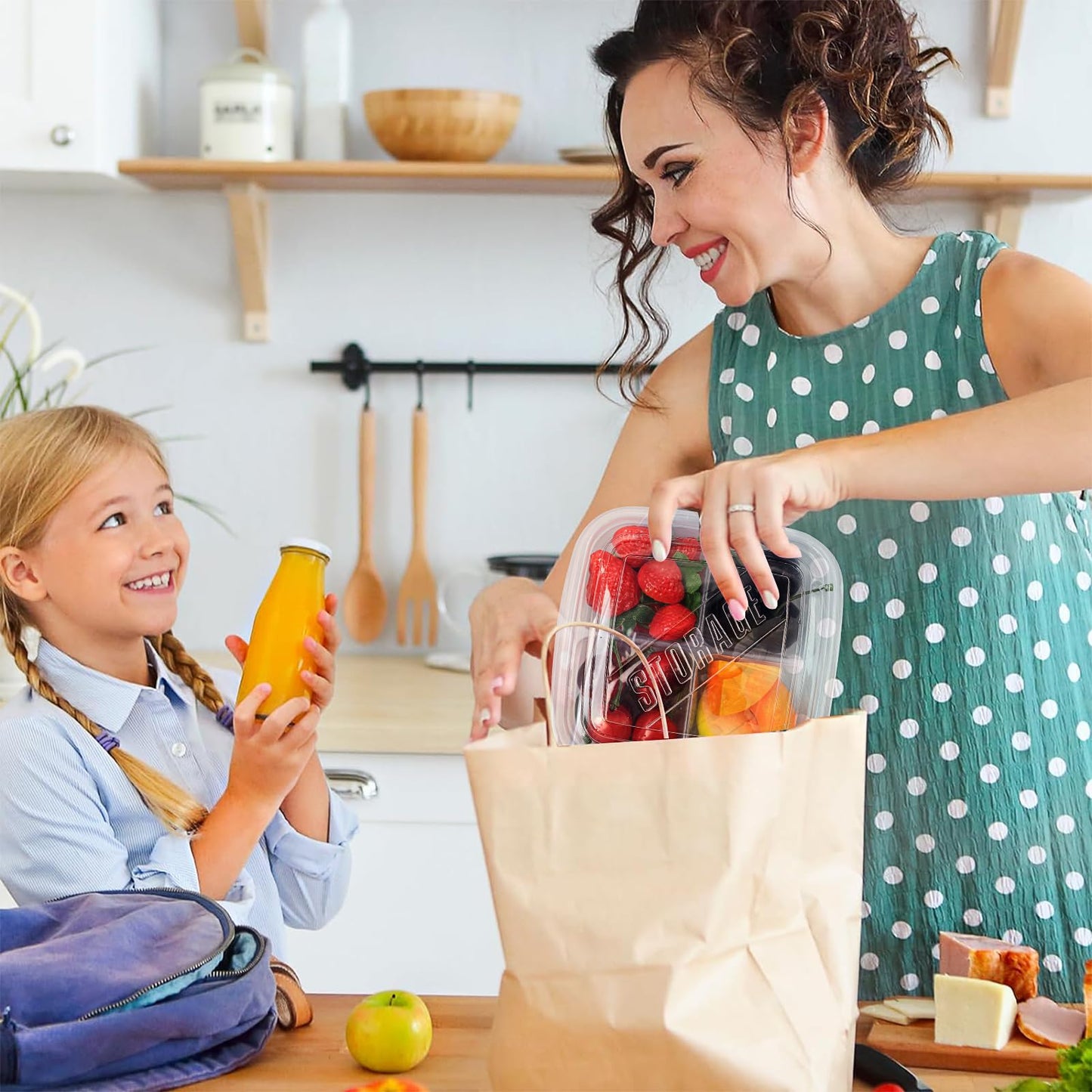 50 Pack Reusable Lunchable Containers with Lids, 4 Compartment Snack Containers Clear Plastic Snack Pack Container for Kids Adults Meal Prep, Food, Snacks, Lunch, Grab and Go