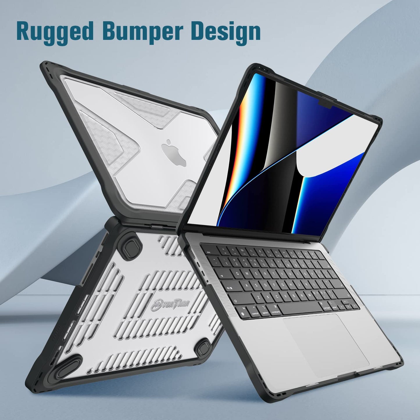 Fintie Case for MacBook Pro 14 Inch A3426 A3427 A3434 A3401 A3185 A3112 A2992 A2918 A2779 A2442 with M5 M4 M3 M2 M1 Chip (2021-2026) - Heavy Duty Rugged Hard Shell Cover, Clear