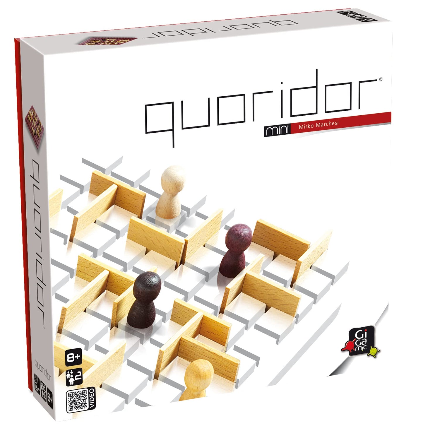 Quoridor Mini | EN & FR | Travel-Friendly Strategy Game for Families and Adults | Ages 8+ | 2 to 4 Players | 15 Minutes
