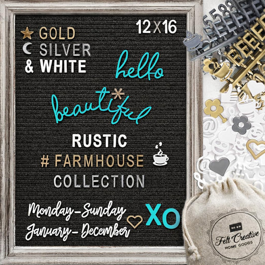 12x16 Wood Frame Changeable Letter Board Sign With Stand - Word Board for New Baby, Pregnancy Announcement, One Month Baby Sign - Over 700 Felt Letters Included by Felt Creative Home Goods