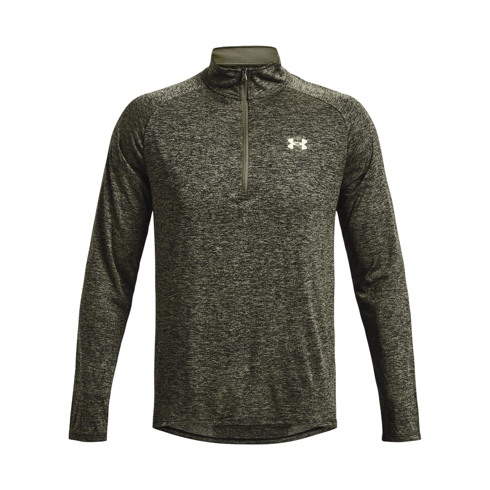 Under Armour Men's Standard Tech 2.0 1/2 Zip, (391) Marine OD Green/Black/White, Medium