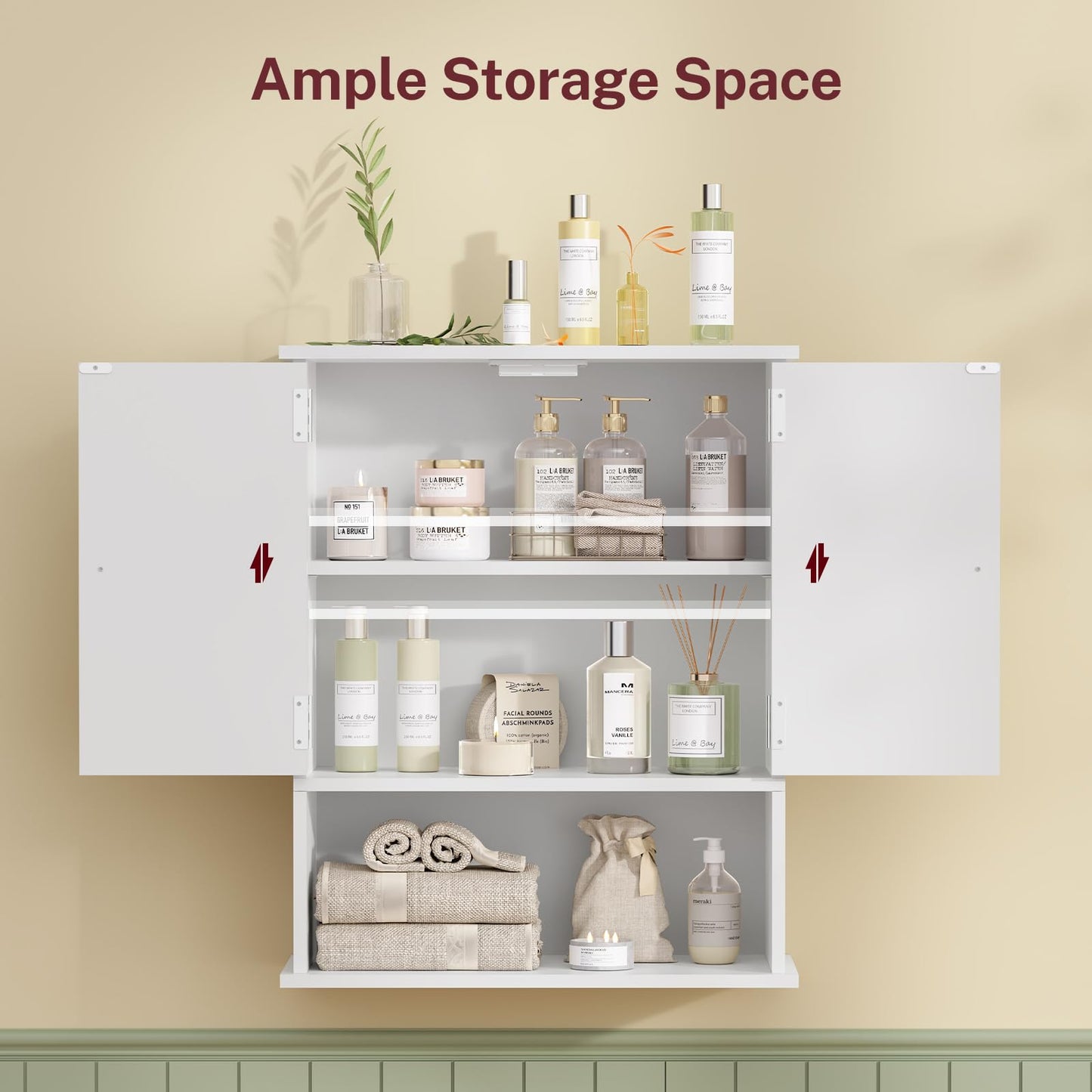 FIONESO Small Bathroom Wall Cabinet, Bathroom Cabinet with Barn Doors & Adjustable Shelf, Over the Toilet Storage Cabinet, Medicine Cabinet, for Laundry Room, 18D x 39W x 49H cm, White