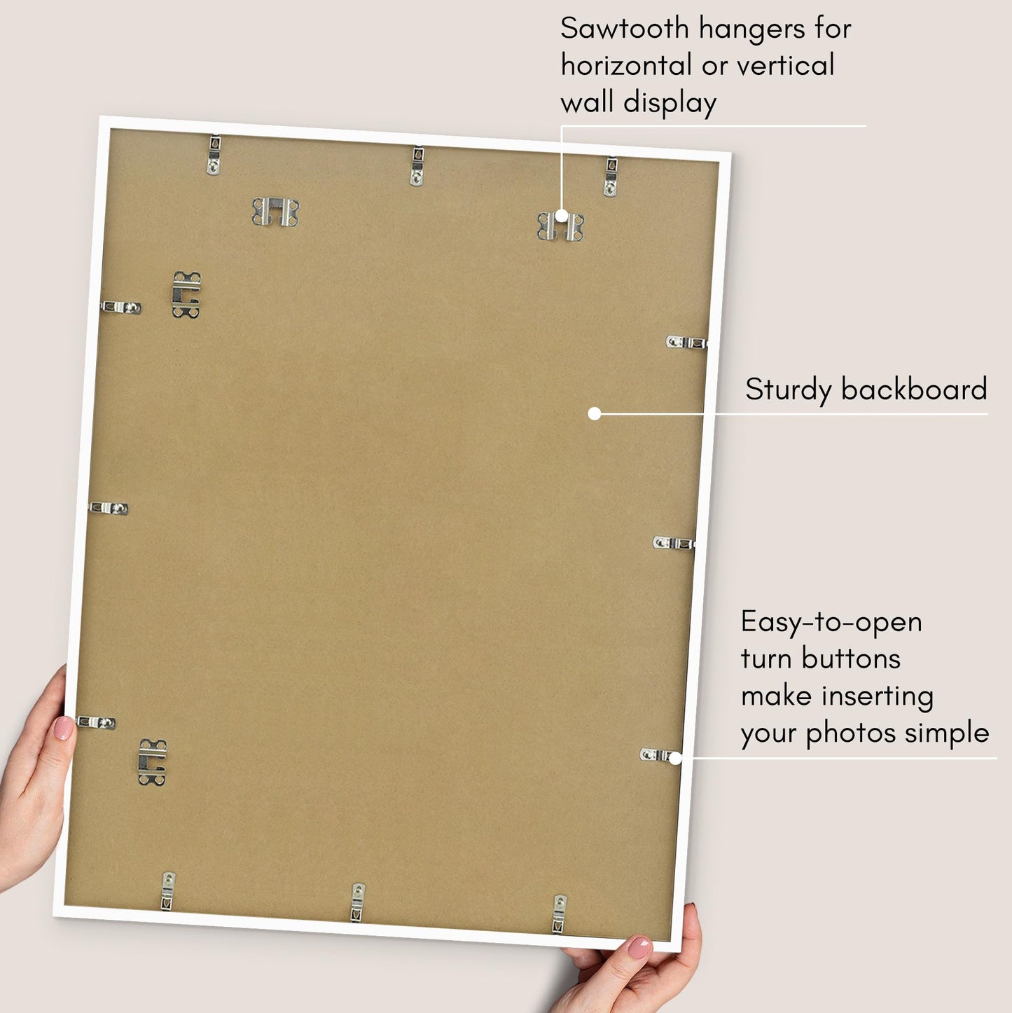 Americanflat 22x28 Poster Frame with Polished Plexiglass - Use as 18x24 Frame with Mat or Display 22x28 Photo Without Mat - Streamline Collection - Thin Border Picture Frames for Wall - White