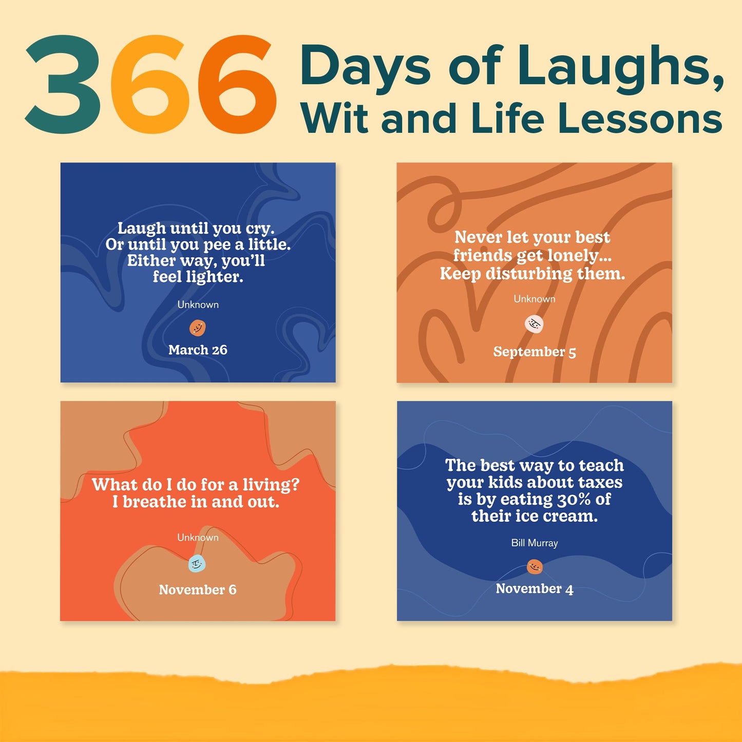 MESMOS 366 Days of Laughs & Life Lessons, Perpetual Desk Calendar 2026, 2027 & Beyond, Fathers Day Gift for Dad, Funny Gifts & Desk Decor, Office Decor & Fun Office Desk Accessories for Women and Men, White Elephant Gift, Dad Birthday