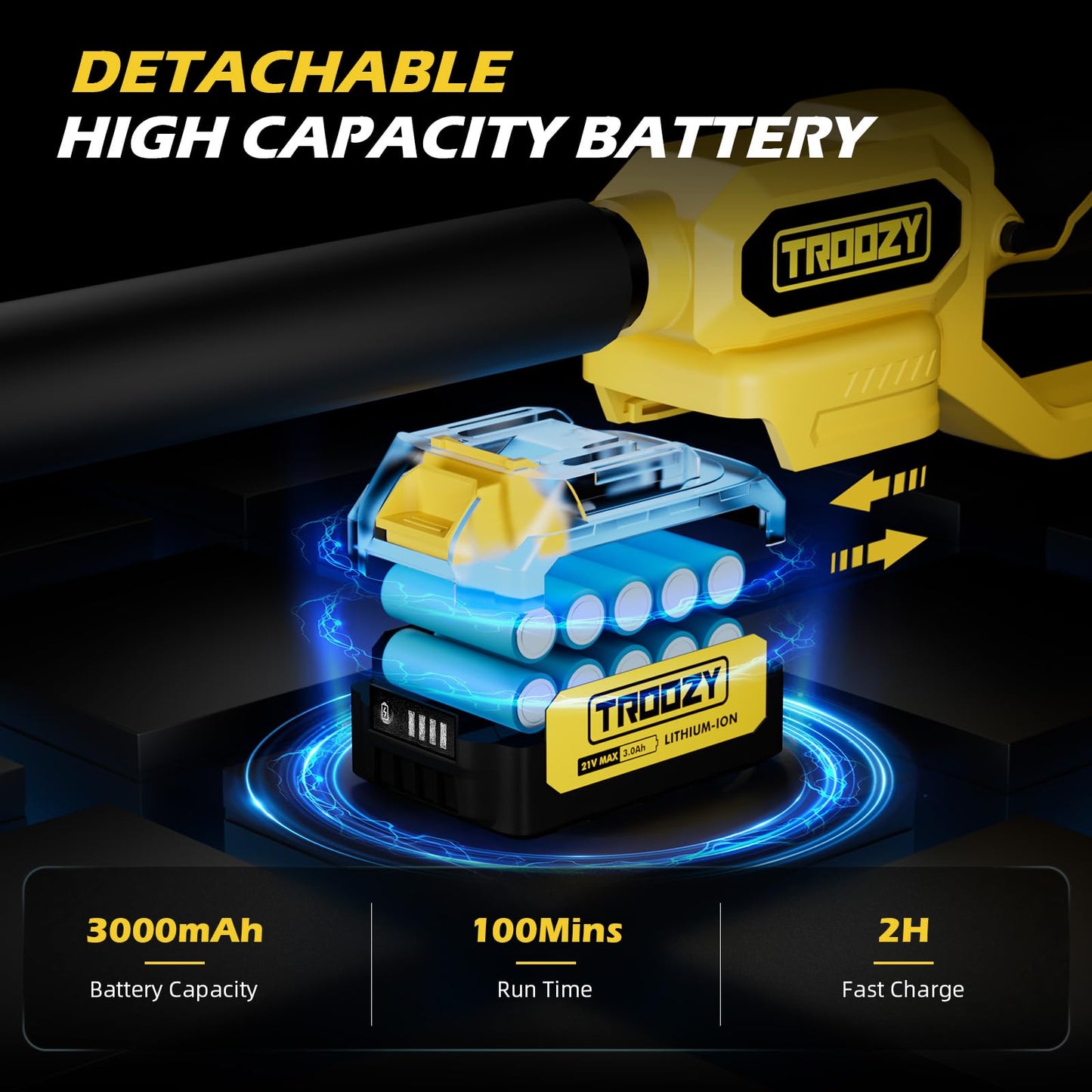 2-in-1 Mini Chainsaw & Cordless 6 Inch Pole Saw,21V 3Ah Battery Powered Brushless Electric Rotatable Pole Saw 15-Foot Max Reach & Multi-Angle for Tree Branches Pruning, Wood Cutting