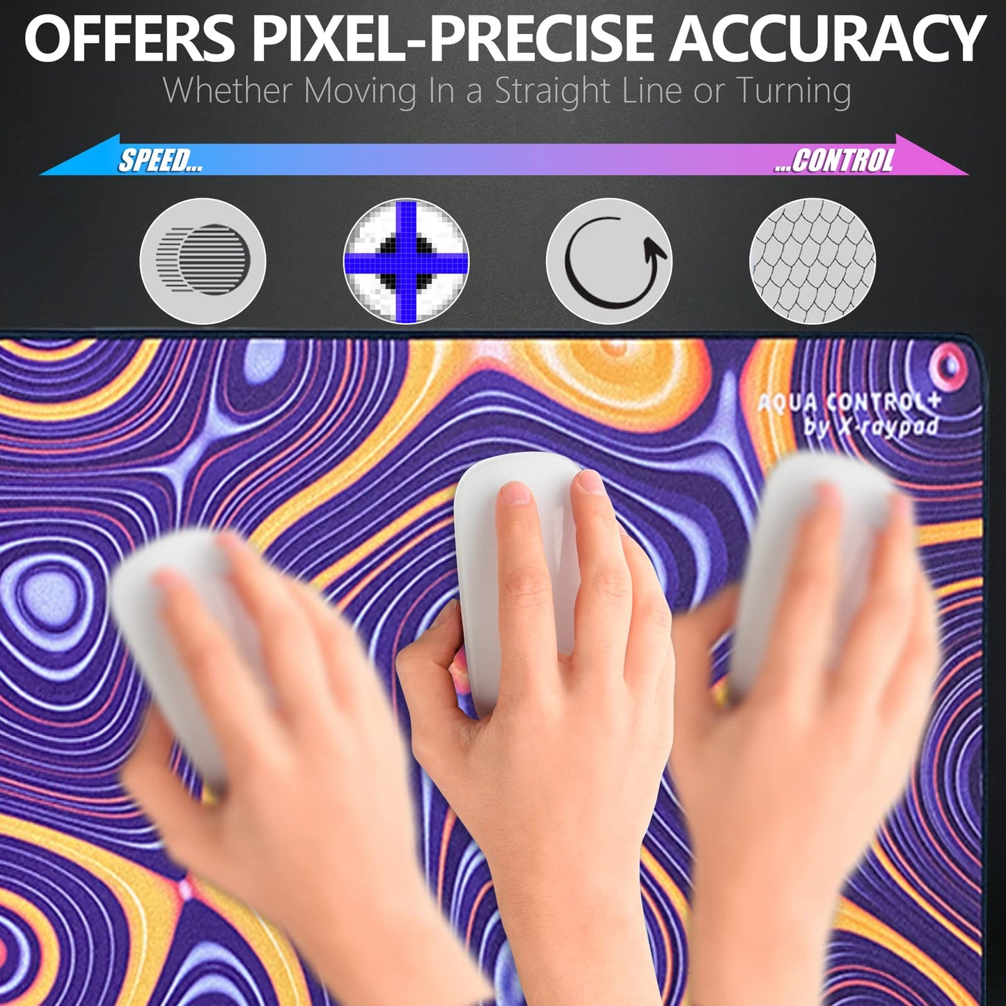 X-Raypad Aqua Control Plus ROB Gaming Mouse Pad, Ultra-High Precision Mouse Pad with Perfect Speed and Control Capability, Consistent X and Y Glide, Designed for Fps Players with Low DPI Requirements