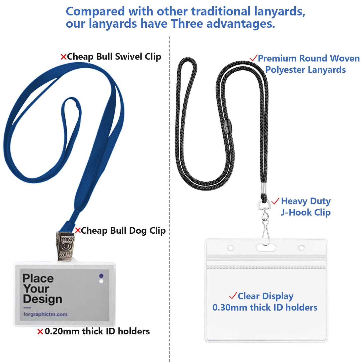 Breakaway Lanyards for ID Badges 100 Pack Black with ID Holder, Clear Horizontal 4x3 ID Badge Holder with Lanyard, Waterproof Name Badge Holders, Bulk Neck Lanyards for Office School Conference Events