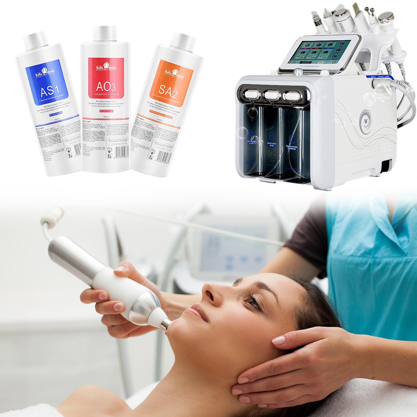 Aqua Peeling Solution for SPA Salon, 3 Bottle 400ml Skin Care Aqua Peel Serum, Small Bubble Solution, Hydro Facial Machine Solution for Cleaning Face