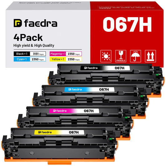 067H Toner Cartridges Set (with Chip) Replacement for Canon 067H 067 CRG-067 Toner Cartridges for Canon imageCLASS LBP632Cdw LBP633Cdw MF653Cdw MF654Cdw MF656Cdw Toner, 4-Pack