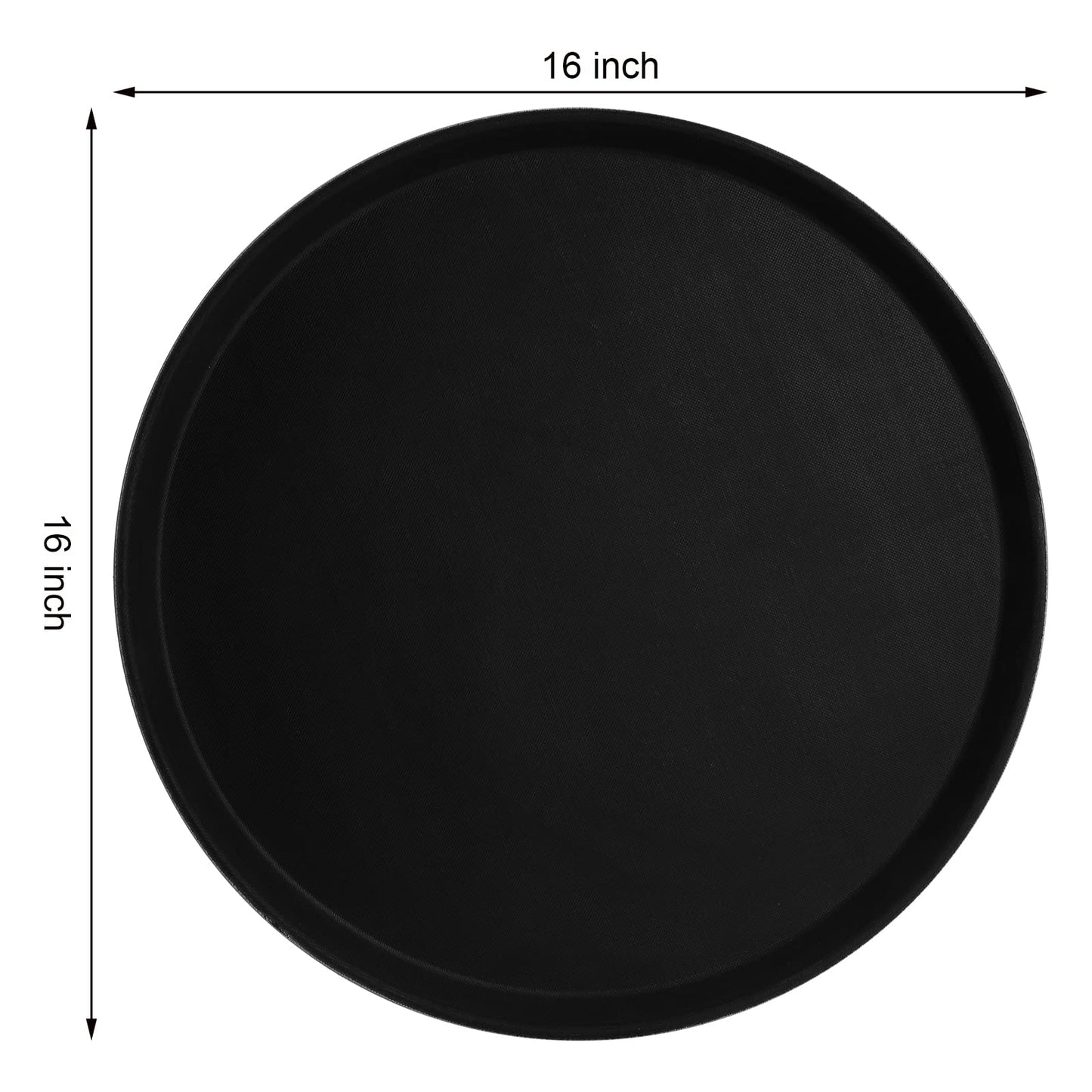 TOPZEA 3 Pack Large Round Restaurant Serving Tray, 16 Inch Plastic Server Tray, Non-Skid Bar Drink Cafeteria Buffet Food Service Tray for Coffee Table, Hotel, Party