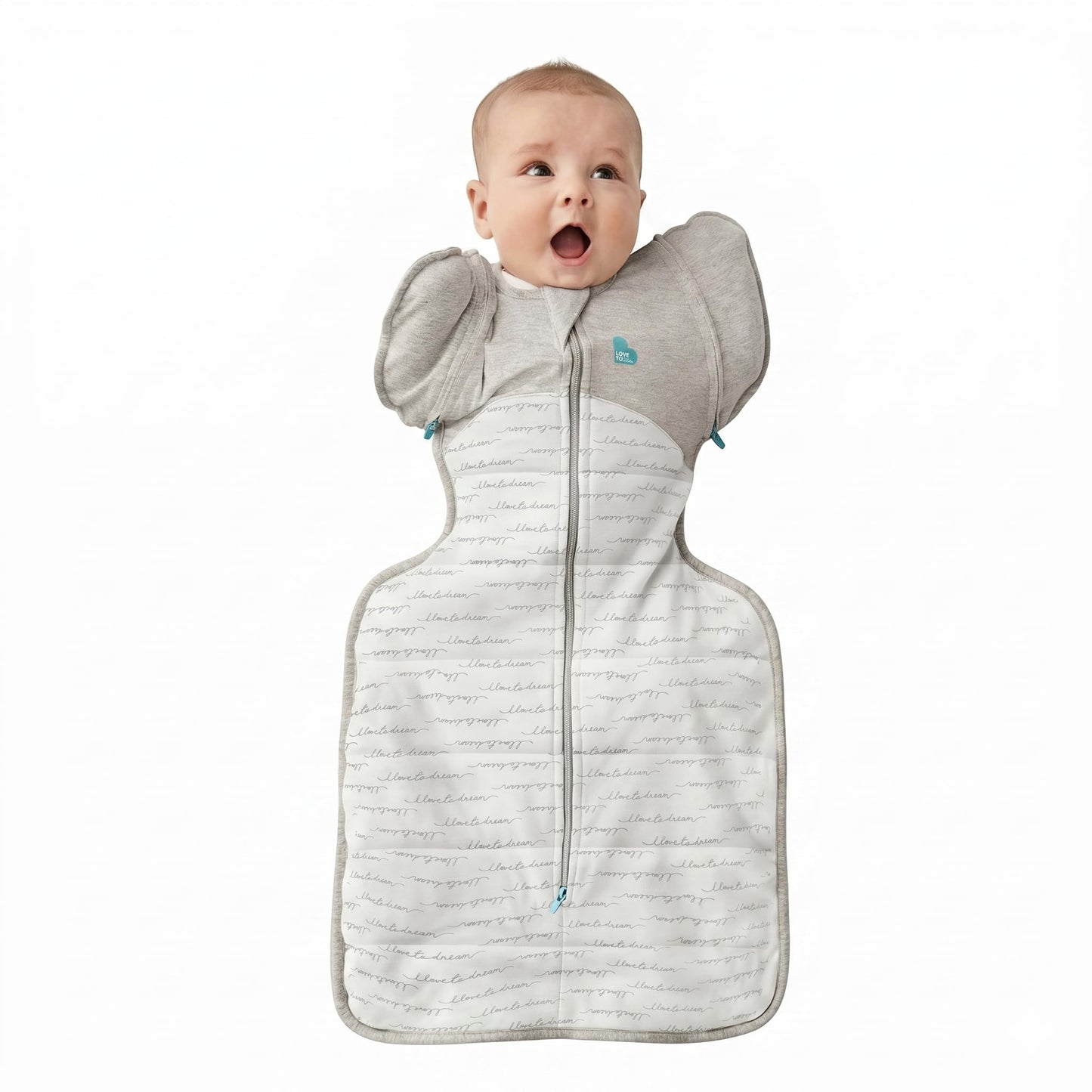 Love to Dream Swaddle UP Transition Bag Warm 2.5 TOG, Dreamer White, Medium, 13-19 lbs, Patented Zip-Off Wings, Gently Help Baby Safely Transition from Being Swaddled to Arms Free Before Rolling Over