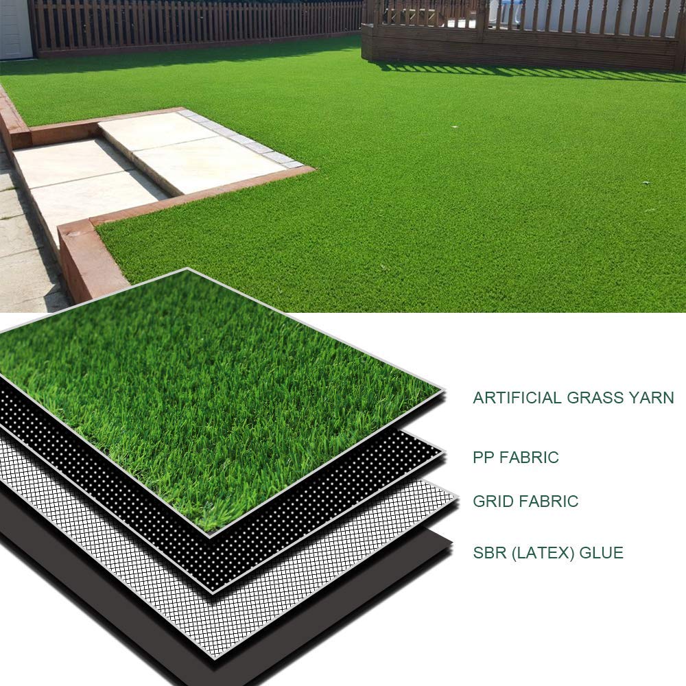Artificial Grass Turf Lawn Customized Size 3 x 10 Feet, 0.7" Indoor Outdoor Garden Lawn Landscape Synthetic Grass Mat Fake Grass Rug