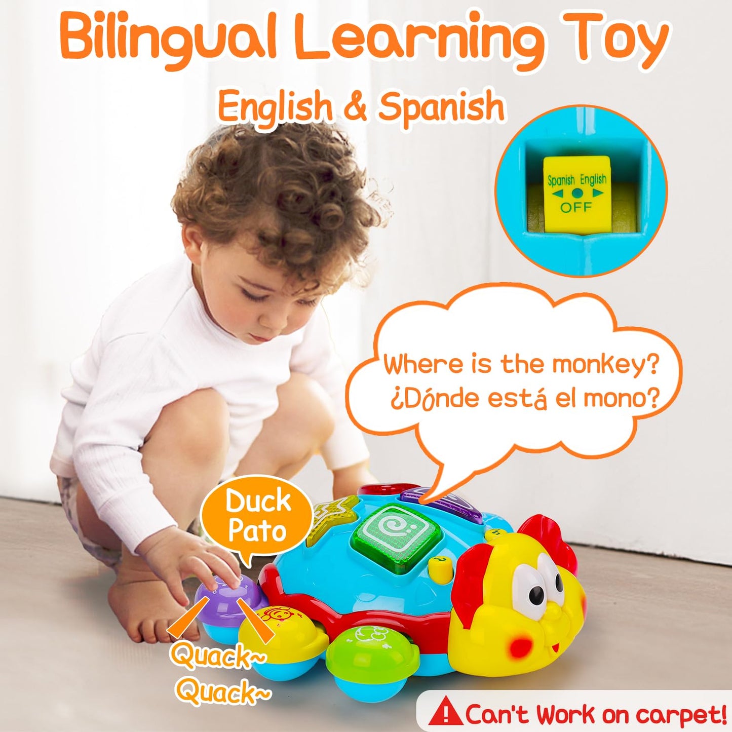 Baby Toys 6-12-18 Months, Tummy Time Toy for 1+ Year Old Learning Crawling Walking Baby Toy for 6 7 8 9 10 11 12 Month Old Infant Light Up Musical Development Toys for Babies Boys Girls Gifts