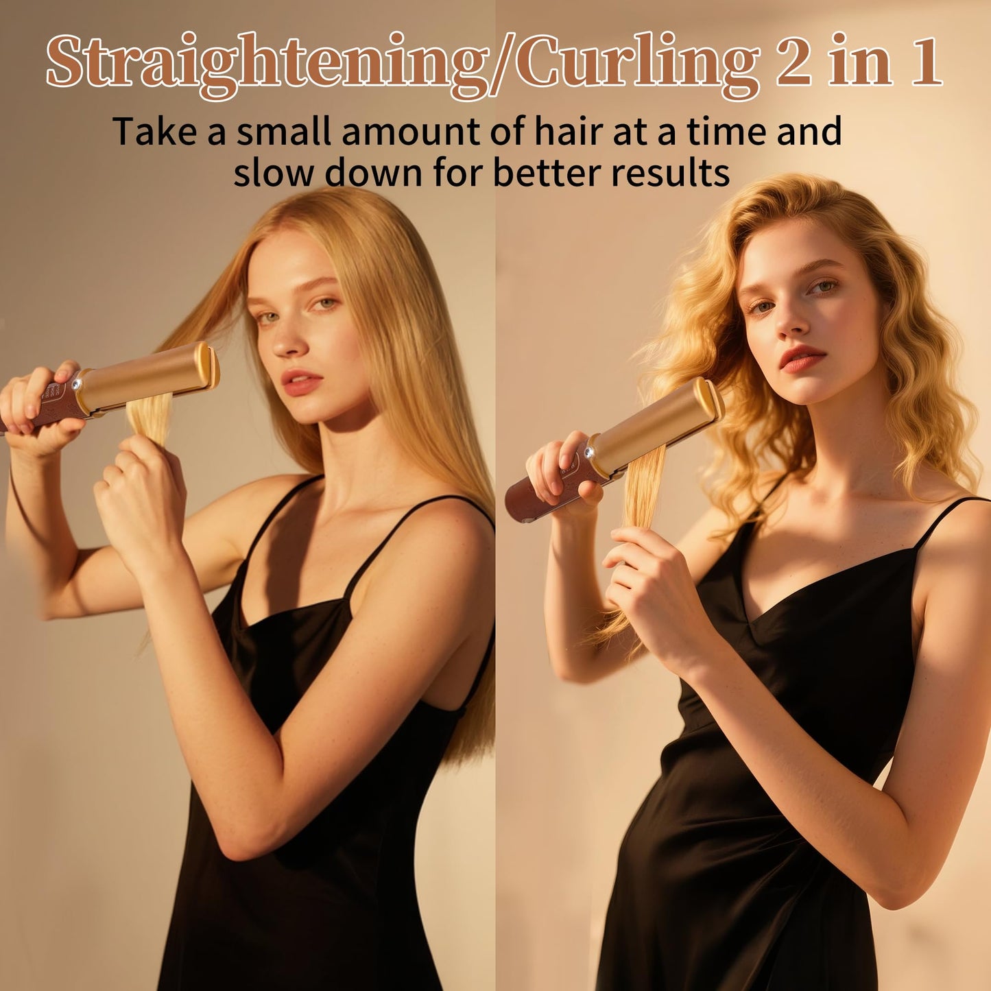 Cordless Hair Straightener, Portable Straightener 2 in 1 for Hair Straightening and Curling, Fast Heating Cordless Flat Iron, 5000mAh hair straightener travel,210°C/410°F within seconds(Urban OL)