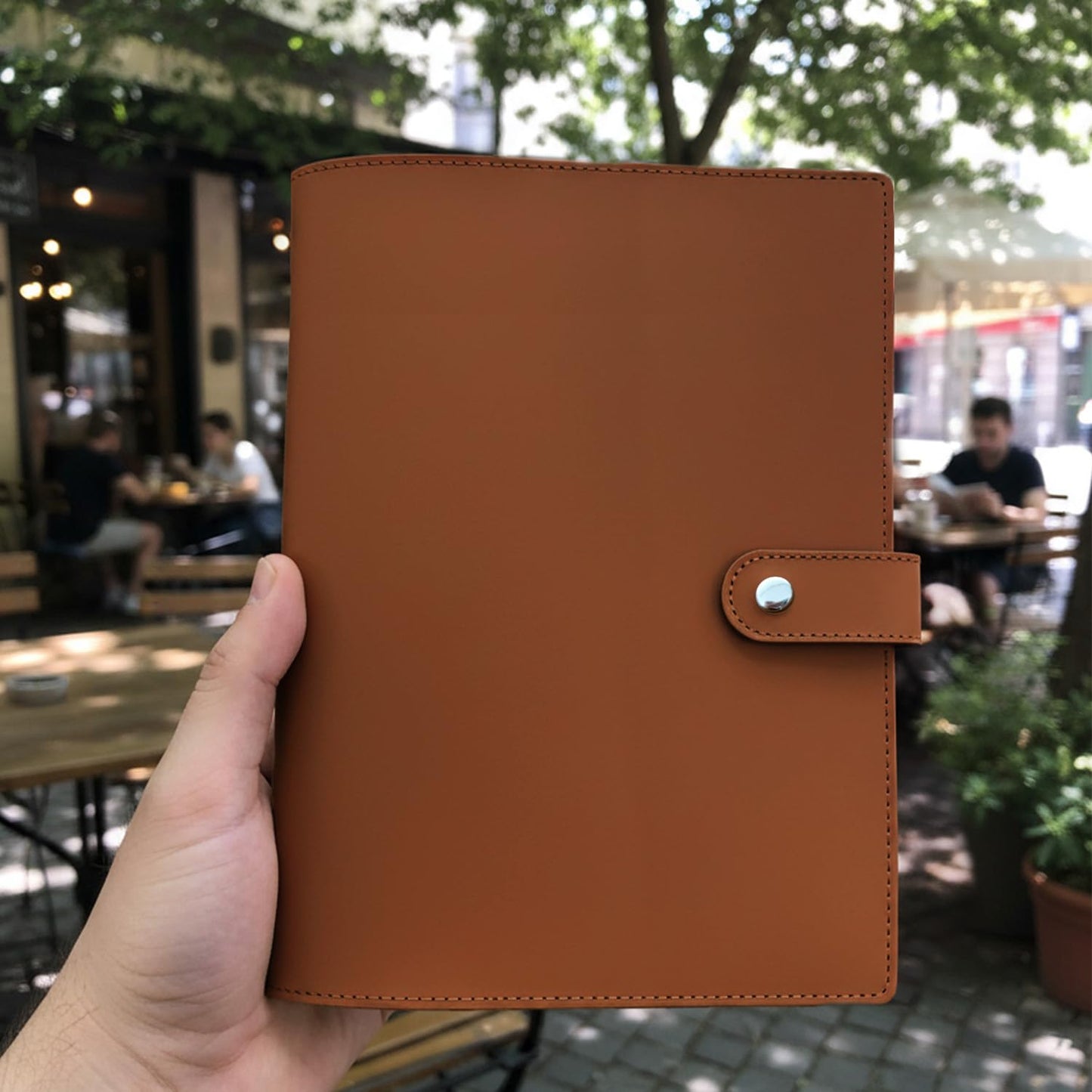Acidea Refillable A5 Leather Binder Notebook, Vintage Organizer with 6-Ring Metal Binder, 200Pages Blank Paper, Pen Loop & Pocket, leather Planner for Office School Travel Business Planning Writing