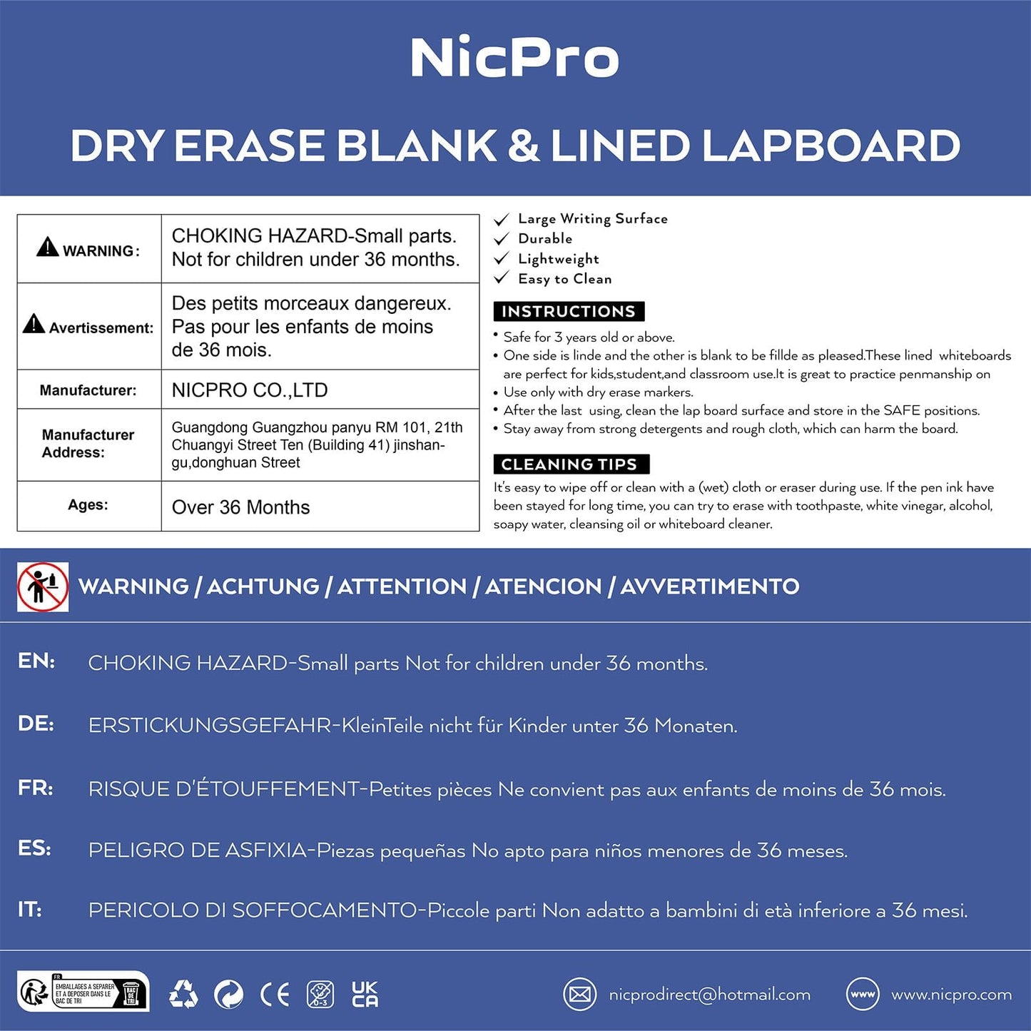 Nicpro 25 Pack Dry Erase Mini Whiteboard - Lined/Plain,9 x 12 Double Sided Lapboard Bulk with 25 Markers, 25 Erasers Learning Small White Boards Portable Drawing Writing for Student, Classroom Use