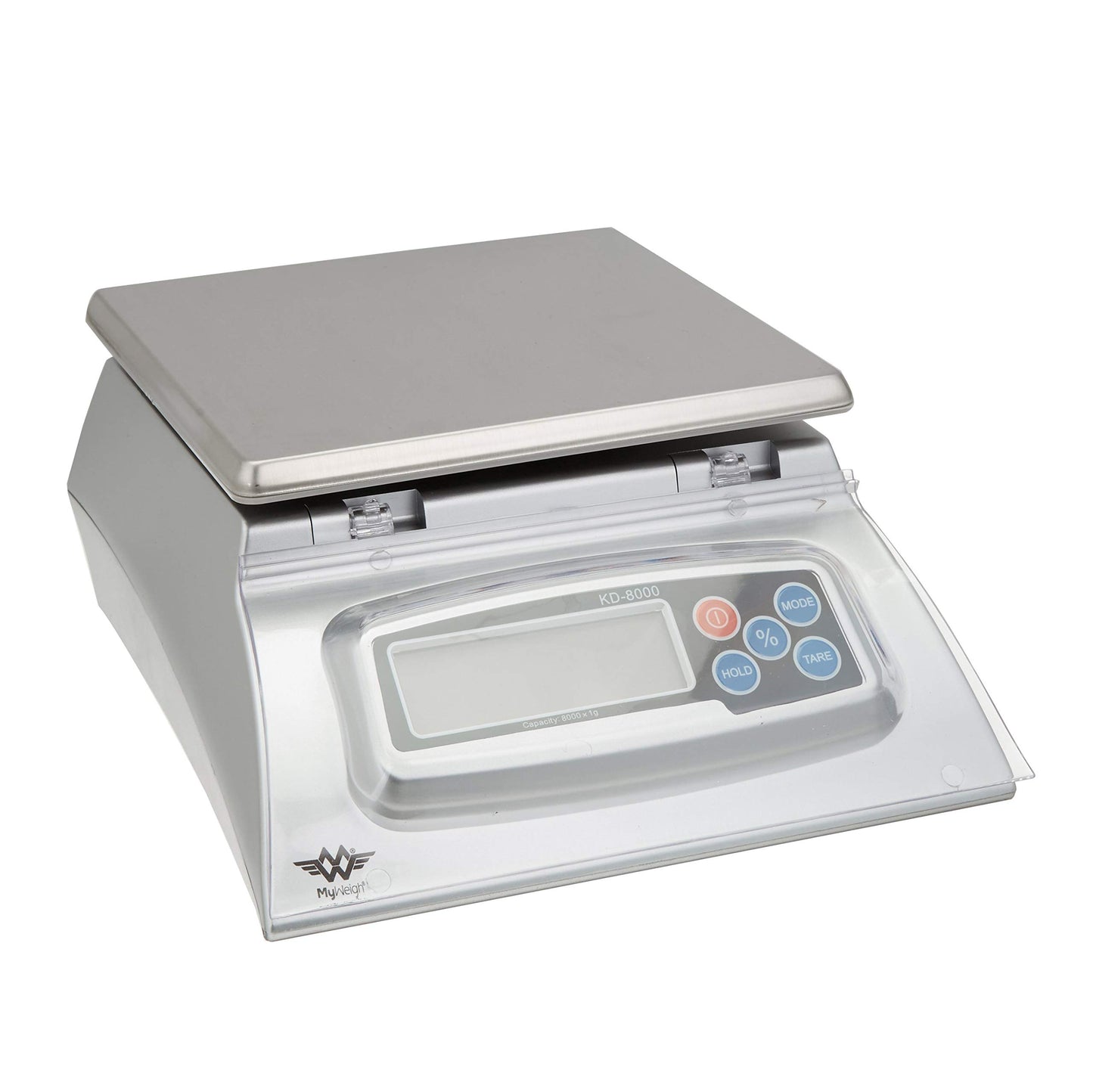 Kitchen Scale My Weigh KD-8000 Digital Bakers Math Deli Food Kilograms Pounds Ounces Grams, Silver