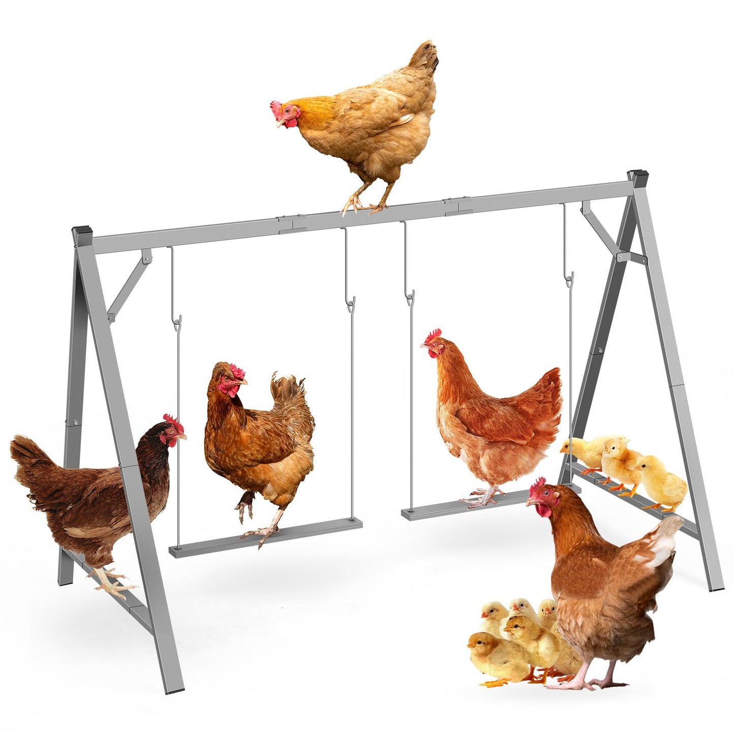 Chicken Perches with Swing,Chicken Roosting Bars,Chicken Swing Toy for Chickens Rooster Poultry Parrots,Chicken Run Accessories for Pet's Health & Happy,Chicken Coop Toys for Backyard Farm