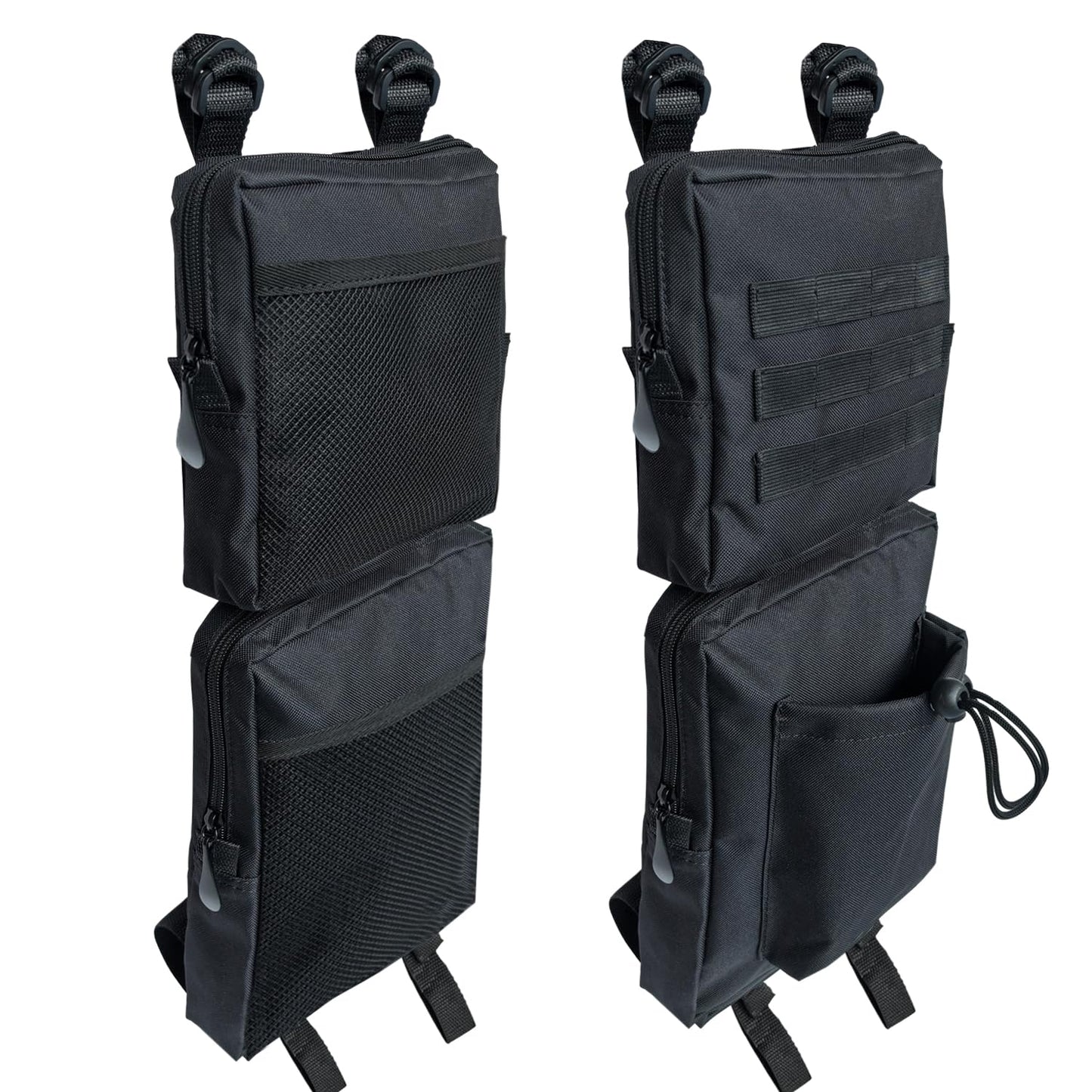 Vanlison 2 Pack ATV Fender Bags, Detachable Saddle Bag ATV Gear Bags Water-resistent Motorcycle Bag Compatible with Sportsman Scrambler TRX FourTrax Outlander Grizzly UTV Hanging Storage Bag Black