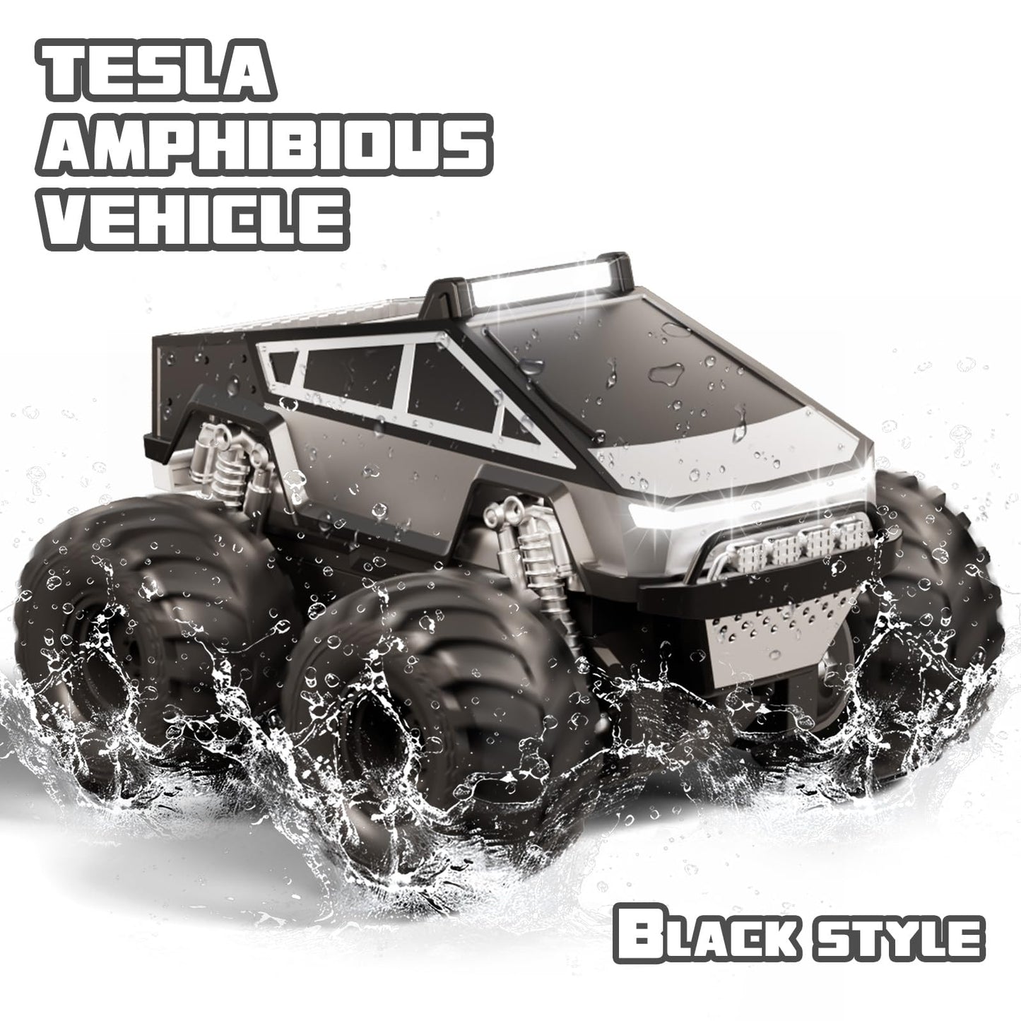RC Car,Amphibious Remote Control Car Waterproof Monster Truck,4WD All Terrain Off-Road 2.4GHZ Vehicles,1:16Scale Hobby Monster Truck Toys,RC Rock Crawler for Boys Girls Kids Age 6 7 8 9 10+(Grey)