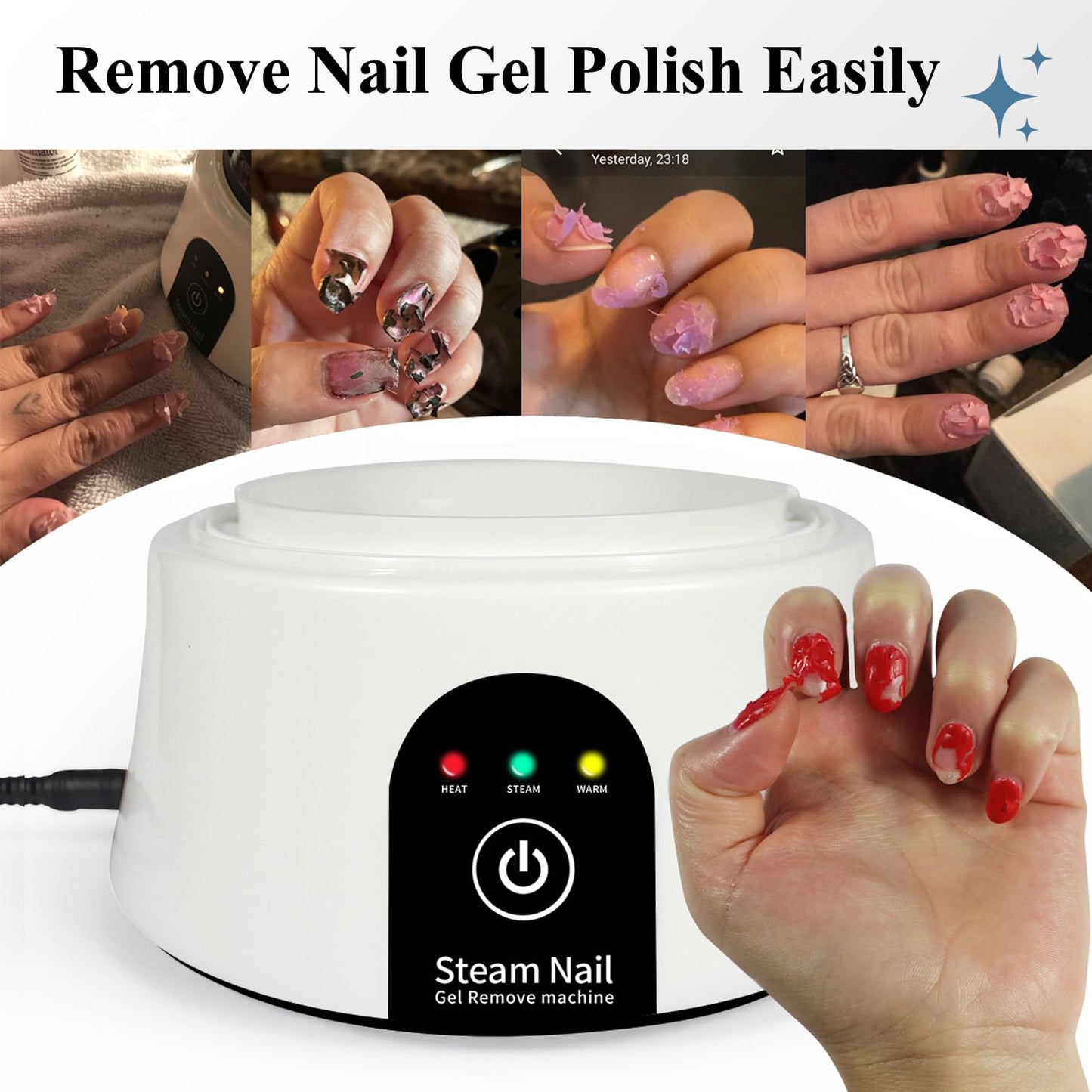 Electric Nail Soaking Bowl Nail Soaker Manicure Soak off Gel Nail Polish Remover Bowl