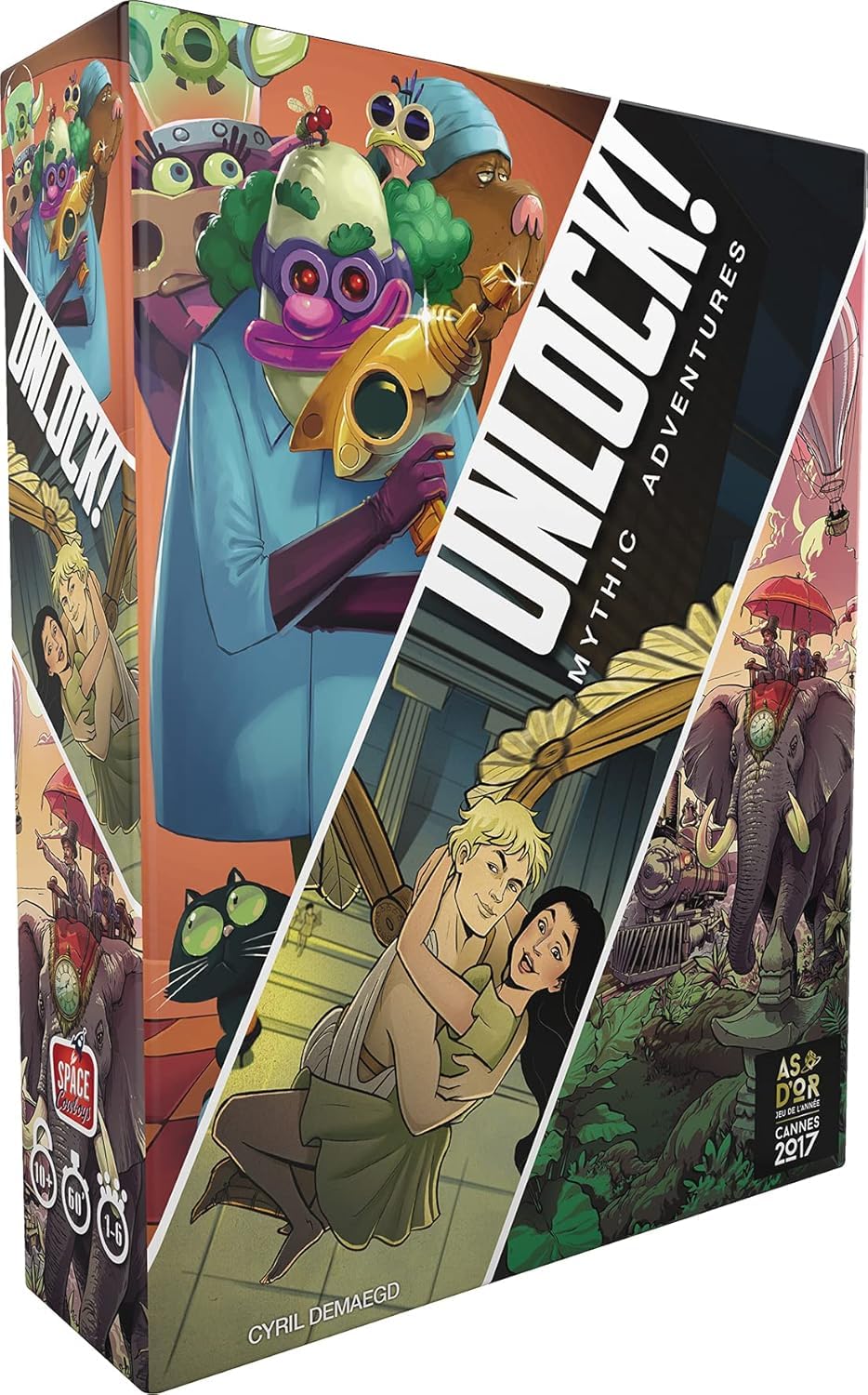 Unlock! - Mythic Adventures (Français) - Jeux de Société - Coopératif/Escape Room - Résolvez Trois Nouvelles Énigmes Mythiques - 10ans et + - 1 à 6 Joueurs - 60 Minutes - Créé par Asmodee
