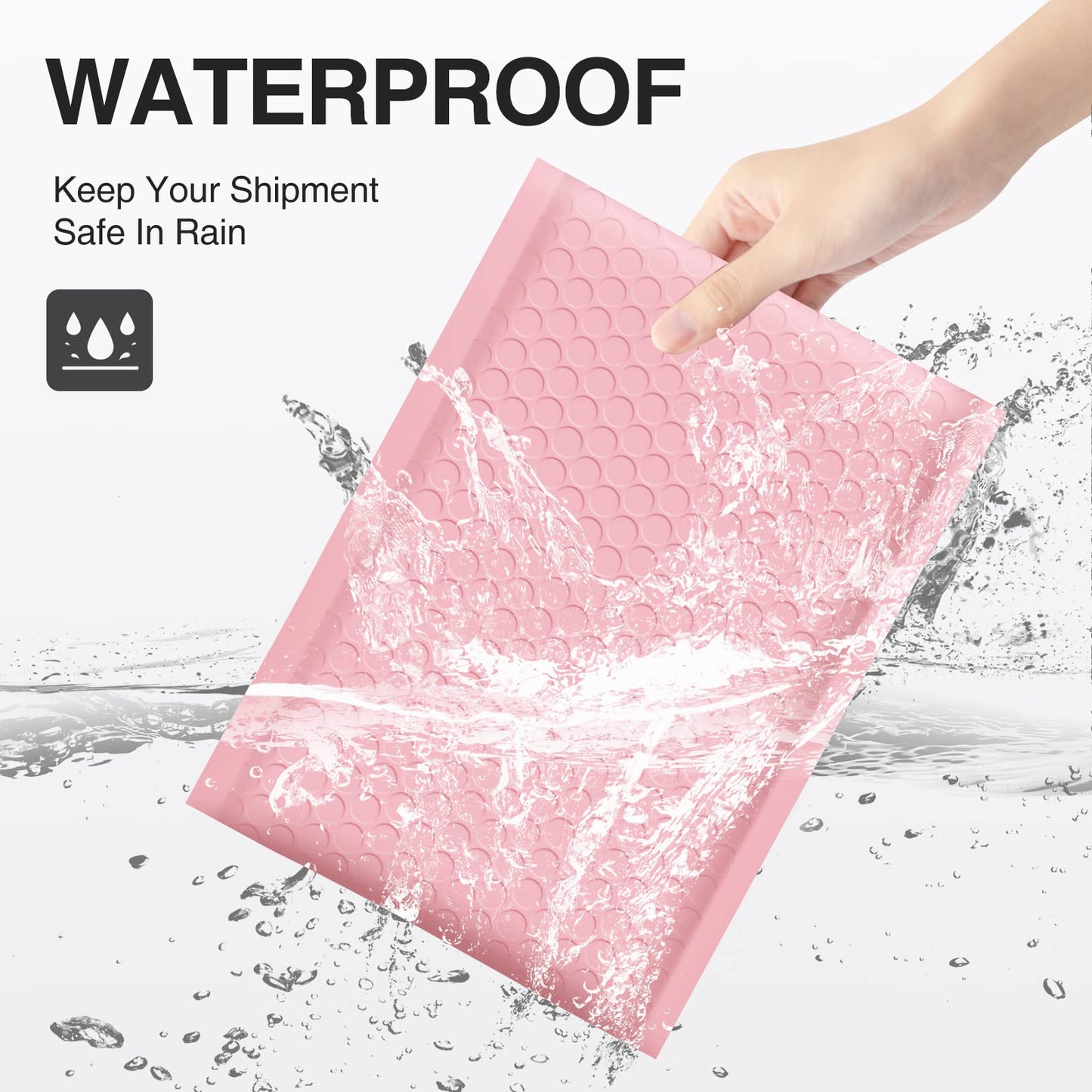 UCGOU Bubble Mailers 10.5x16 Inch Light Pink 25 Pack Usable Size 10.5x15 Poly Padded Envelopes Large Packages Opaque Packaging Postal Self Seal Adhesive Waterproof Boutique Shipping Bags for Clothes