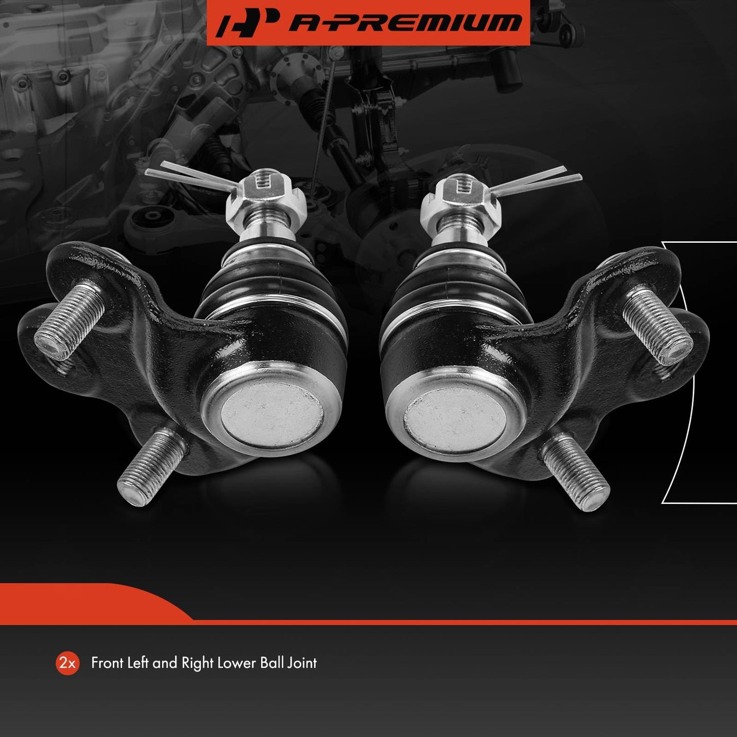A-Premium 2 x Front Lower Ball Joint, Compatible with Honda Civic 2006-2011 & Acura CSX 2006-2011