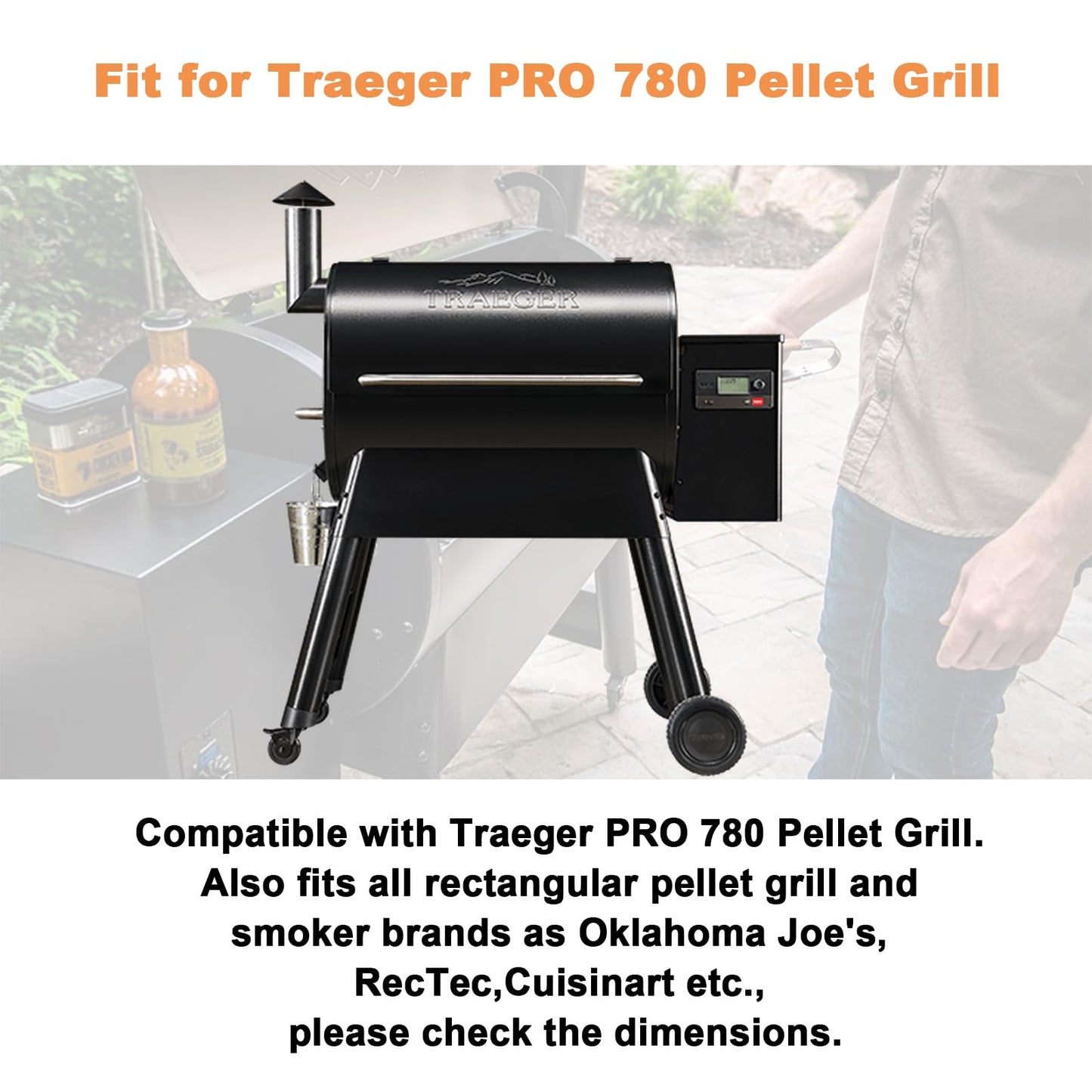 AJinTeby 5 Pack Drip Tray Liners for Traeger Pro 780 Pellet Grill, BAC520 Drip Tray Liners, Heat-Resistant Foil Liners, Aluminum Tray for Catching Grease, 27.5" x 15.4"