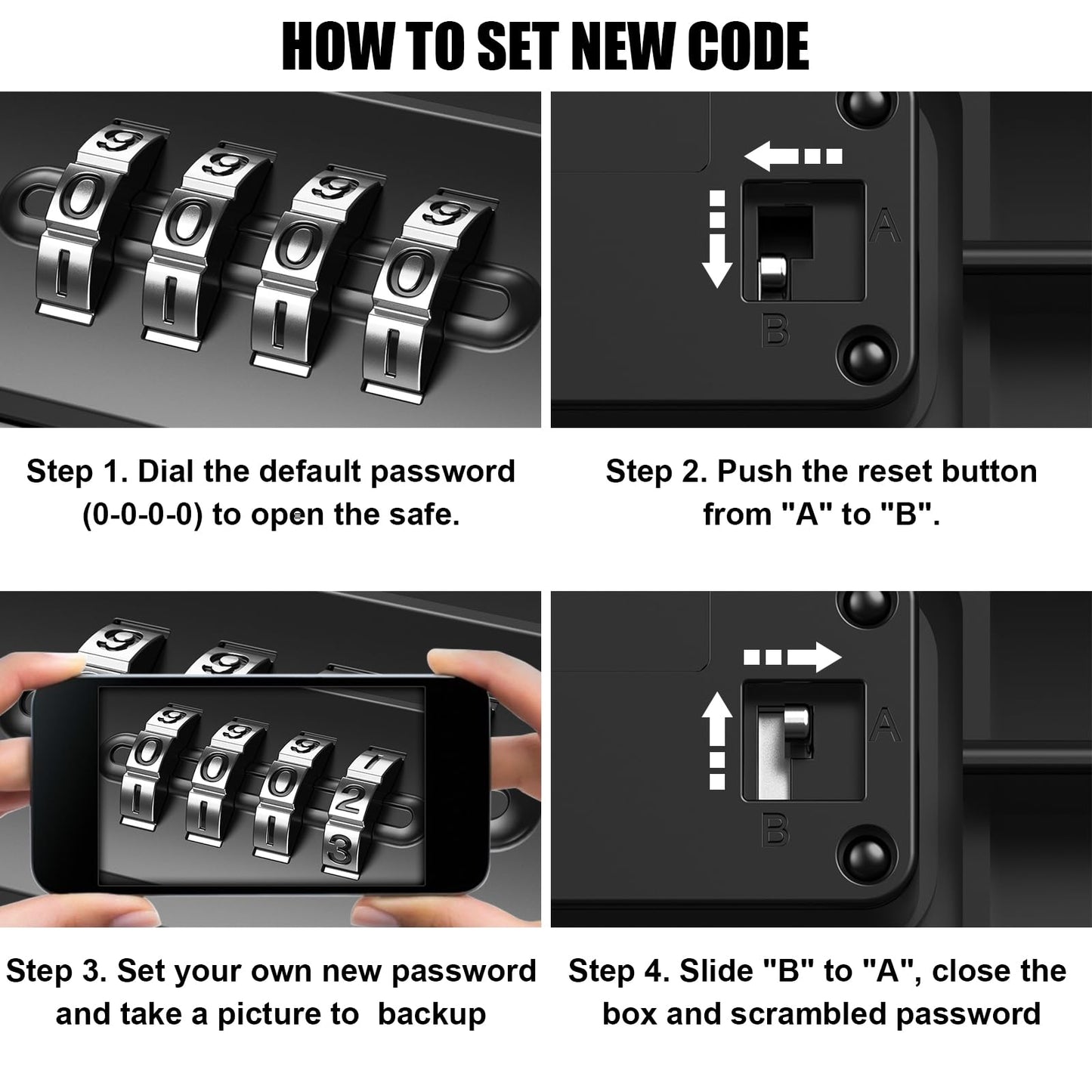 Diyife Travel Safe, [Waterproof] Portable Mini Beach Safe Heavy Duty 4-Digit Combination Lock Box, Anti-Theft Security Small Safe Box with Removable Wire Rope for Home, Office, Cars, Travel, Beach