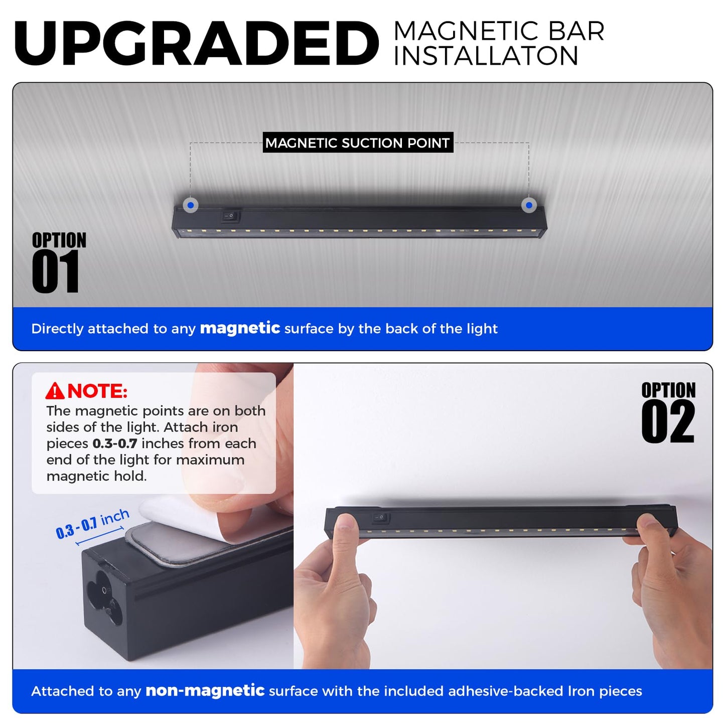 Barrina Grow Lights for Indoor Plants Full Spectrum, 1ft LED Grow Light Fixture, Black Cover LED Plant Grow Light for Indoor Plants, Greenhouse, Linkable Design, Yellow, 8 Packs