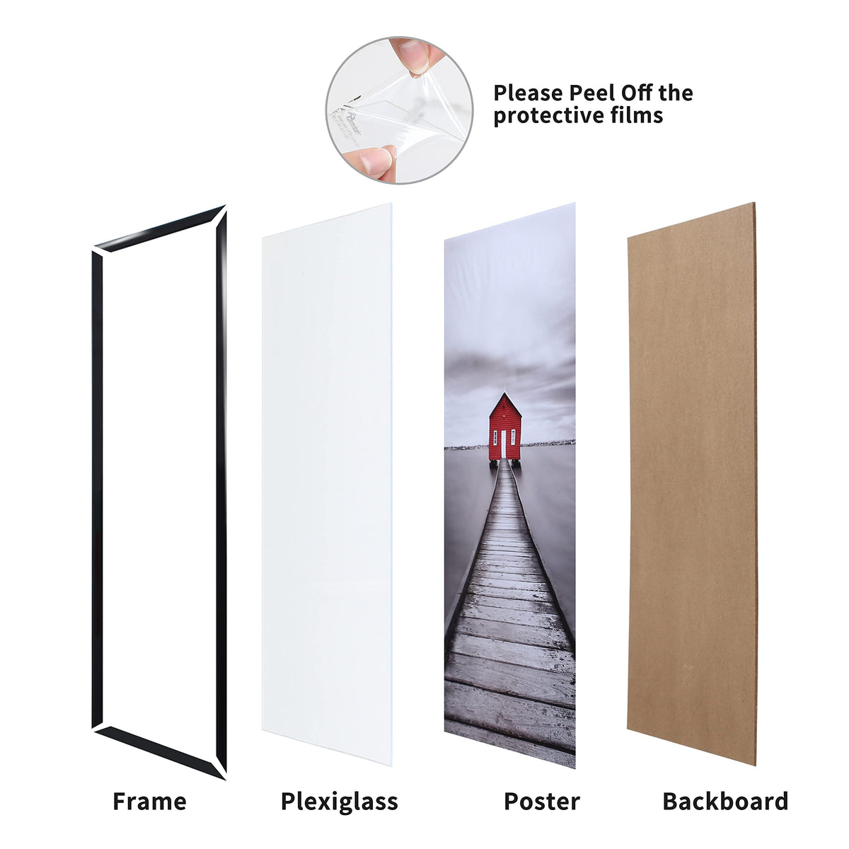 ELSKER&HOME 18x24 Poster Frame 3 Pack, Black Picture Frame for Horizontal or Vertical Wall Mounting, Durable and Scratch-proof