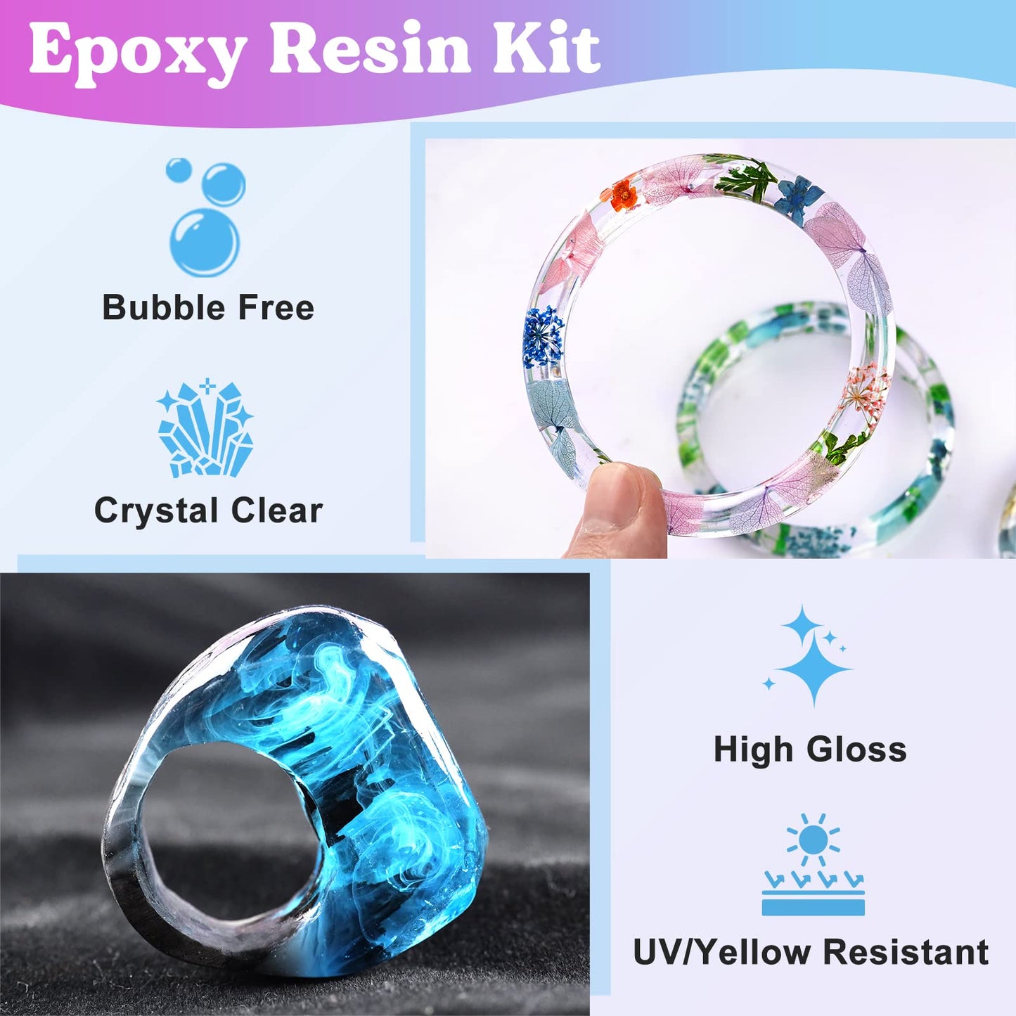 LET'S RESIN Epoxy Resin | Crystal Clear Epoxy Resin Kit | 64oz (1.89) | Odorless & High Gloss Resin for Coasters,Jewelry,Casting, Molding, Crafting and More