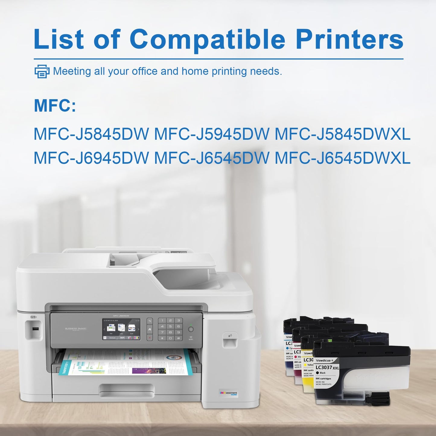 LC3037 LC3037XXL Ink Cartridge High Yield 4 Pack Replacement for Brother 3037 LC3037 LC-3037 XXL LC3037XXL MFC-J5845DW MFC-J5945DW MFC-J5845DW XL MFC-J6945DW MFC-J6545DW Printer (BK/C/M/Y)