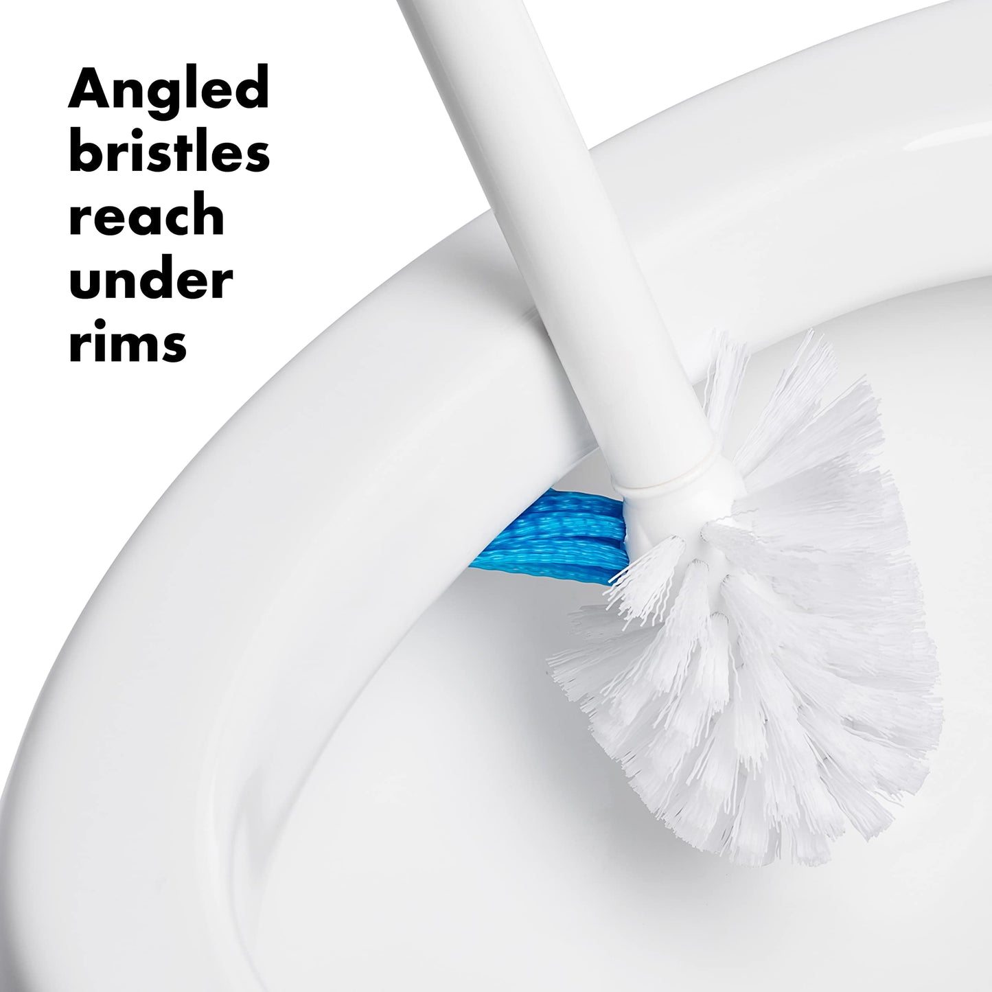 OXO Good Grips Toilet Brush with Rim Cleaner, White