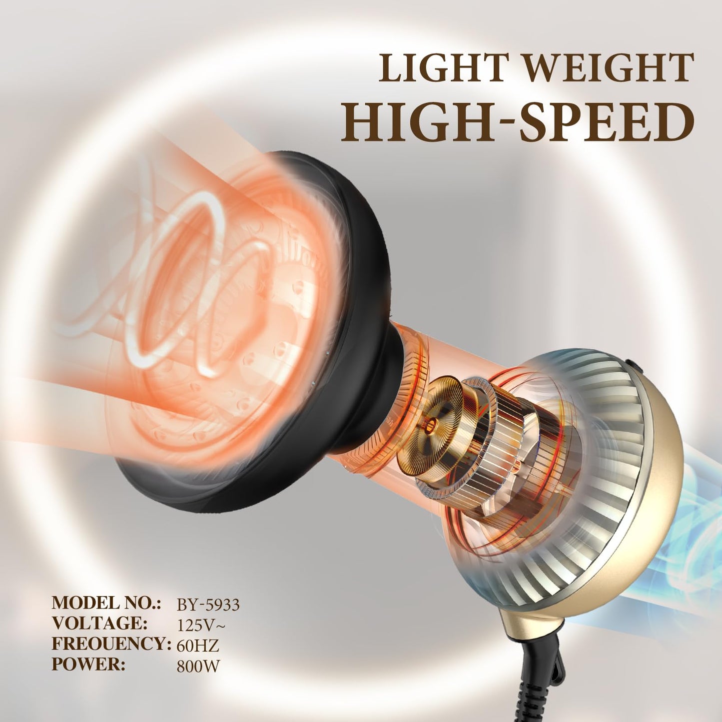 BAUTIA Diffuser Hair Dryer for Curly Hair, Hair Dryer Diffuser for Blow Dry and Volumizing, Lightweight Curly Hair Diffuser Easy to Use