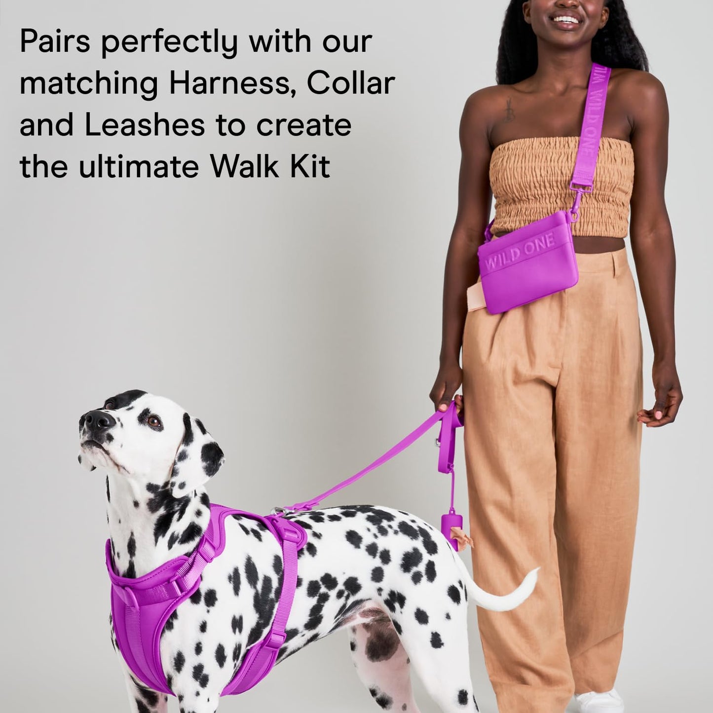 Wild One, Lilac Treat Pouch, Fanny Pack, Cross-Body Bag, wear Two Ways, Made from Recycled Knit, Poop Bag Dispenser, The Perfect Accessory for Dog Training, Purple