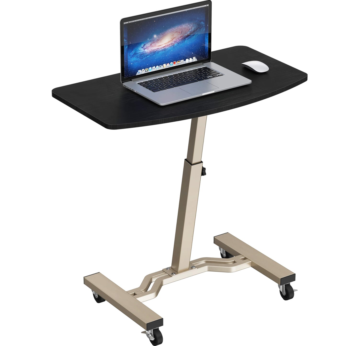SHW Mobile Height Adjustable Laptop Rolling Cart with Height Adjustment from 28" to 33" (71 cm to 84 cm), Espresso