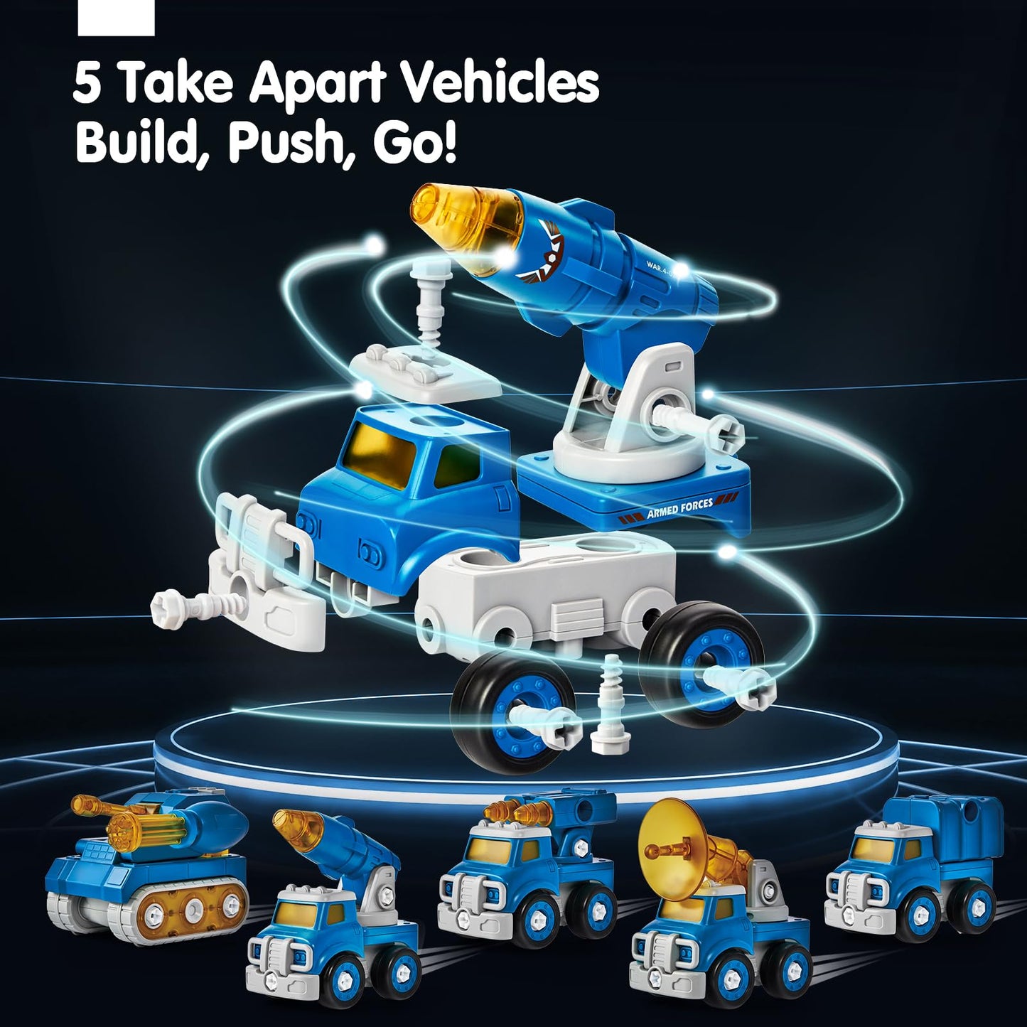 hahaland 5 in 1 Take Apart Robot Toys - STEM Toy for 6-8, Kids Toys Gifts for 5 6 Year Old Boys Girls, Kids Robot Vehicles Cars Toy for Age 5+