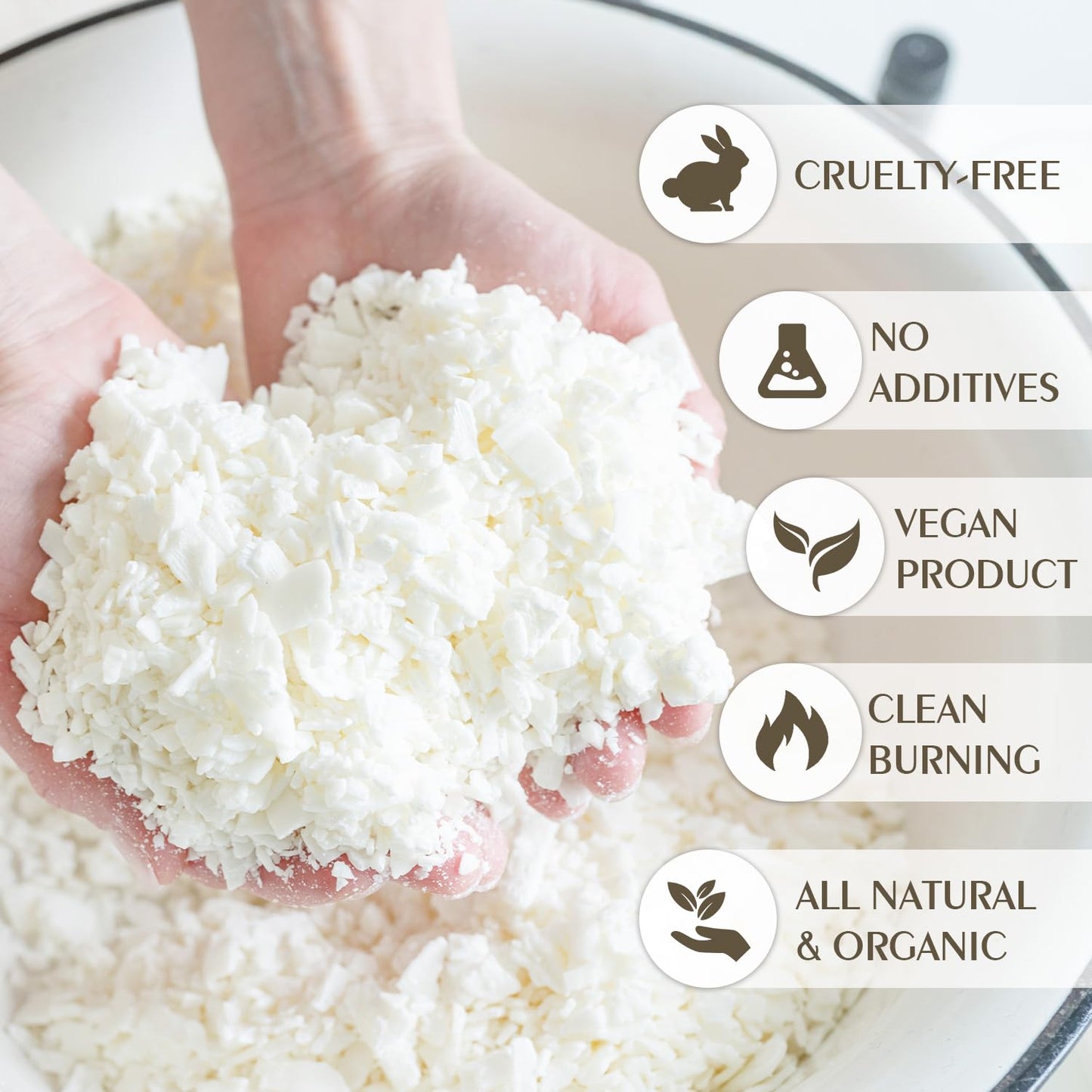 Soy Wax Flakes, Waxcanpy Pure & Natural Candle Wax, Organic Soy Wax 5 lb / 2.27 kg, Premium Candle Wax for Candle Making, No Additives, Harmless & ECO-Friendly, Cire de soja pour Bougie