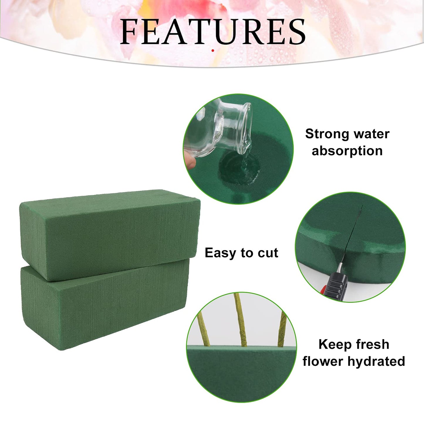 LOMIMOS 10PCS Floral Foam Bricks,Florist Blocks Supplies for Flower Arrangement DIY Craft