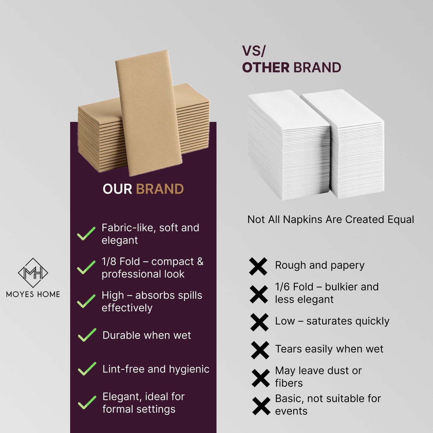 50 Pack - Terracotta Napkins | Linen Feel Guest Disposable Cloth Like Paper Dinner Napkins | Hand Towels | Soft, Absorbent, Paper Hand Napkins for Kitchen,Parties,Weddings,Dinners Or Events