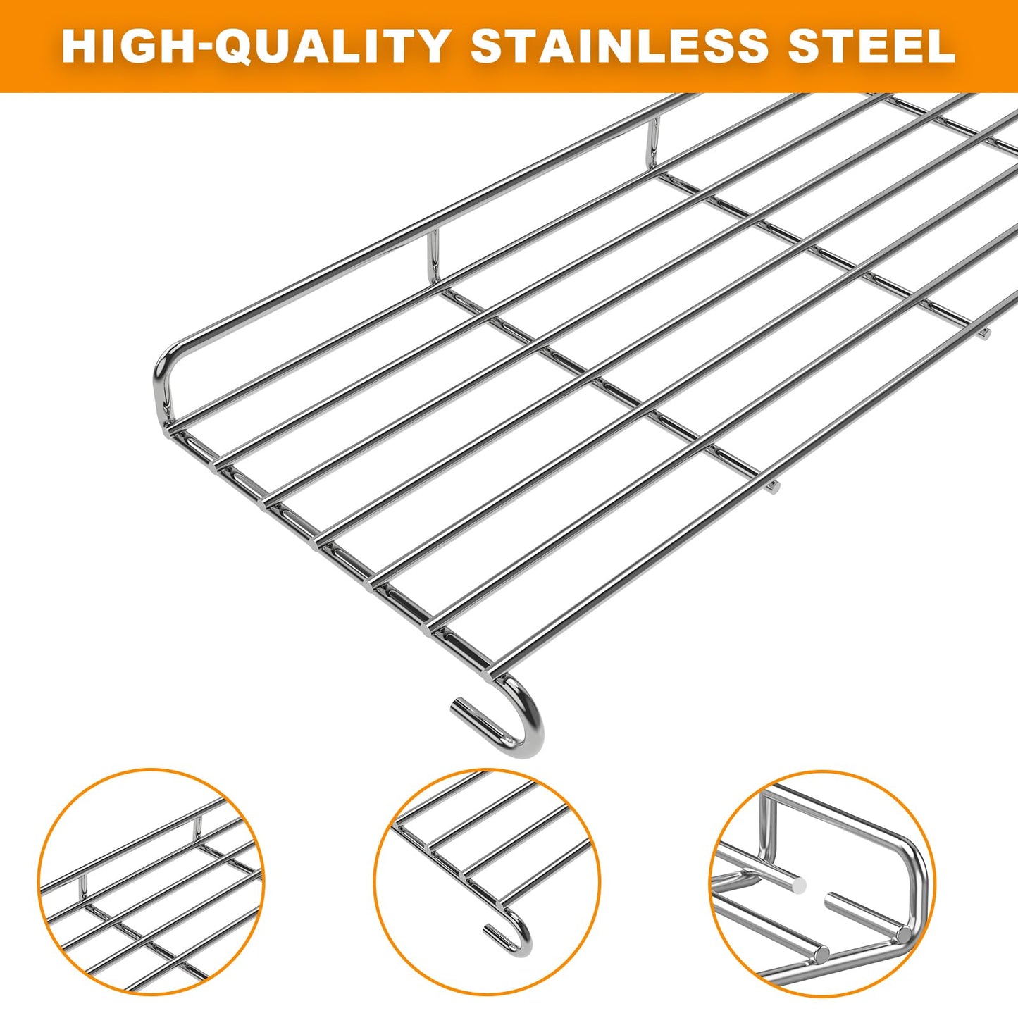 66044 Warming Rack Replacement for Weber Genesis II 300 Series GS4 4-Burner Grills, Stainless Steel Upper Grill Rack for Weber Genesis II E-310 E-315 E-330 E-335 S-310 3-Burner Models, 25 3/4"