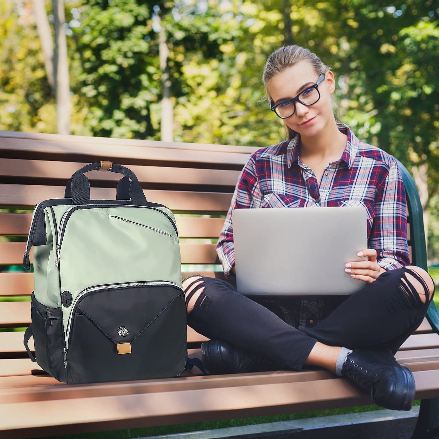 Hap Tim Laptop Backpack Women, Travel Backpack for Women,Work Backpack for Women, School Backpack, Nurse Backpack(CA7651-GB)