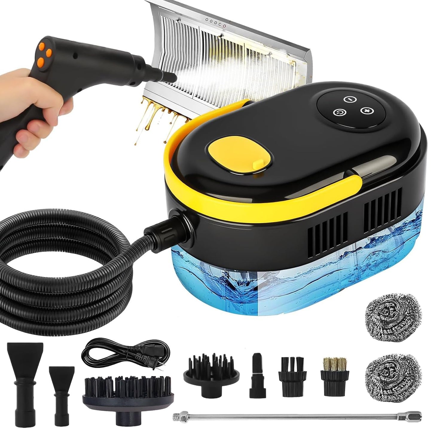 NEWBUY Steam Cleaner, Portable Handheld Steamer for Cleaning 6-Level Adjustable 2500W 40oz Water Tank Capacity for Home, Car, Bathroom, Kitchen, Tile, Grout