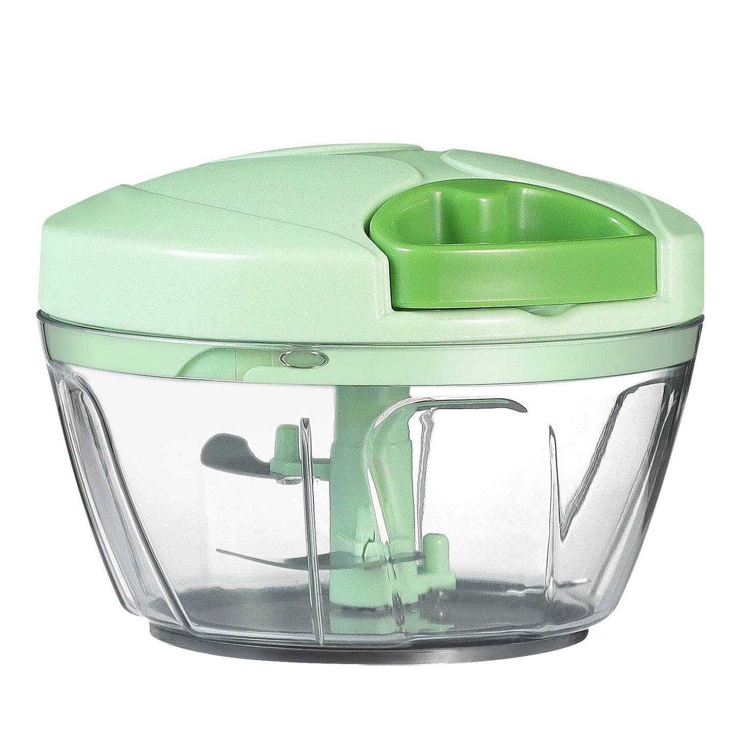 Ourokhome Manual Food Processor, Vegetable Chopper, Portable Manual Garlic Puller, Onion Chopper for Vegetables, Ginger, Fruits, Nuts, Herbs, etc, 500ml, Green