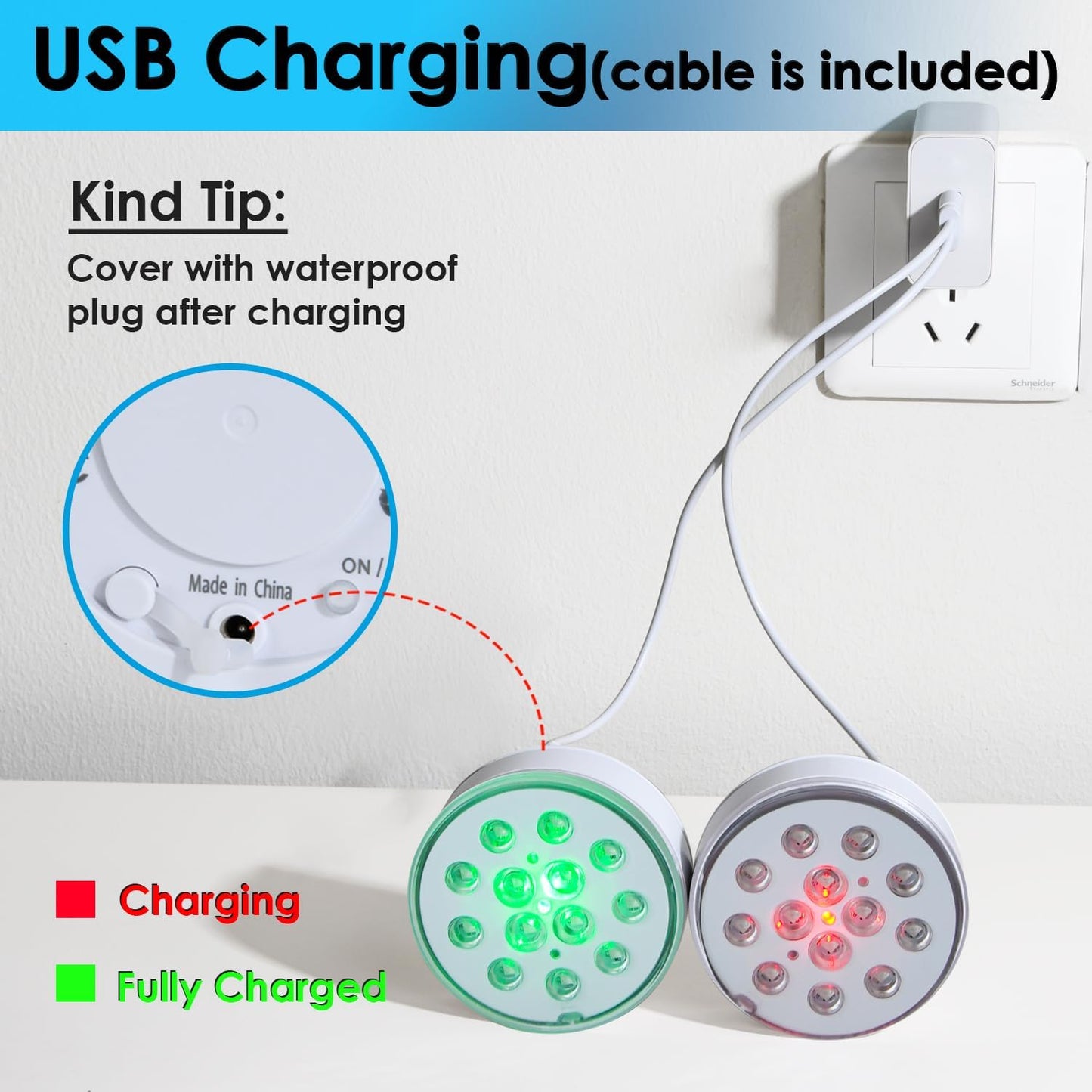 Pool Lights Rechargeable Underwater Above Ground - Submersible LED Lights Waterproof IP68 with Remote/Timer, Hot Tub Pond Lights with 16 Color RGB for Pond, Backyard, Party, Vase (4 Pack)